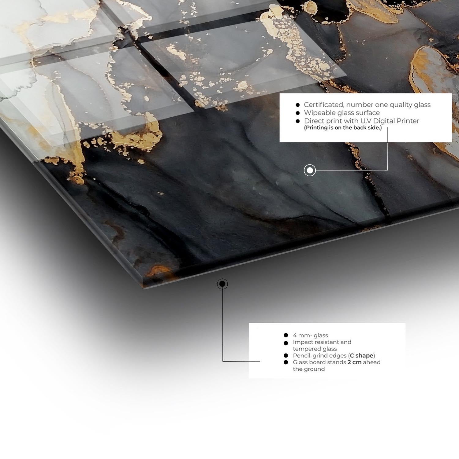 Verleihen Sie Ihrem Zuhause mit dem mehrfarbigen Bild CAM1471082564 von Wallity einen Hauch von Eleganz. Dieses gehärtete Glasgemälde begeistert durch seine brillante Klarheit und zeitlose Schönheit.