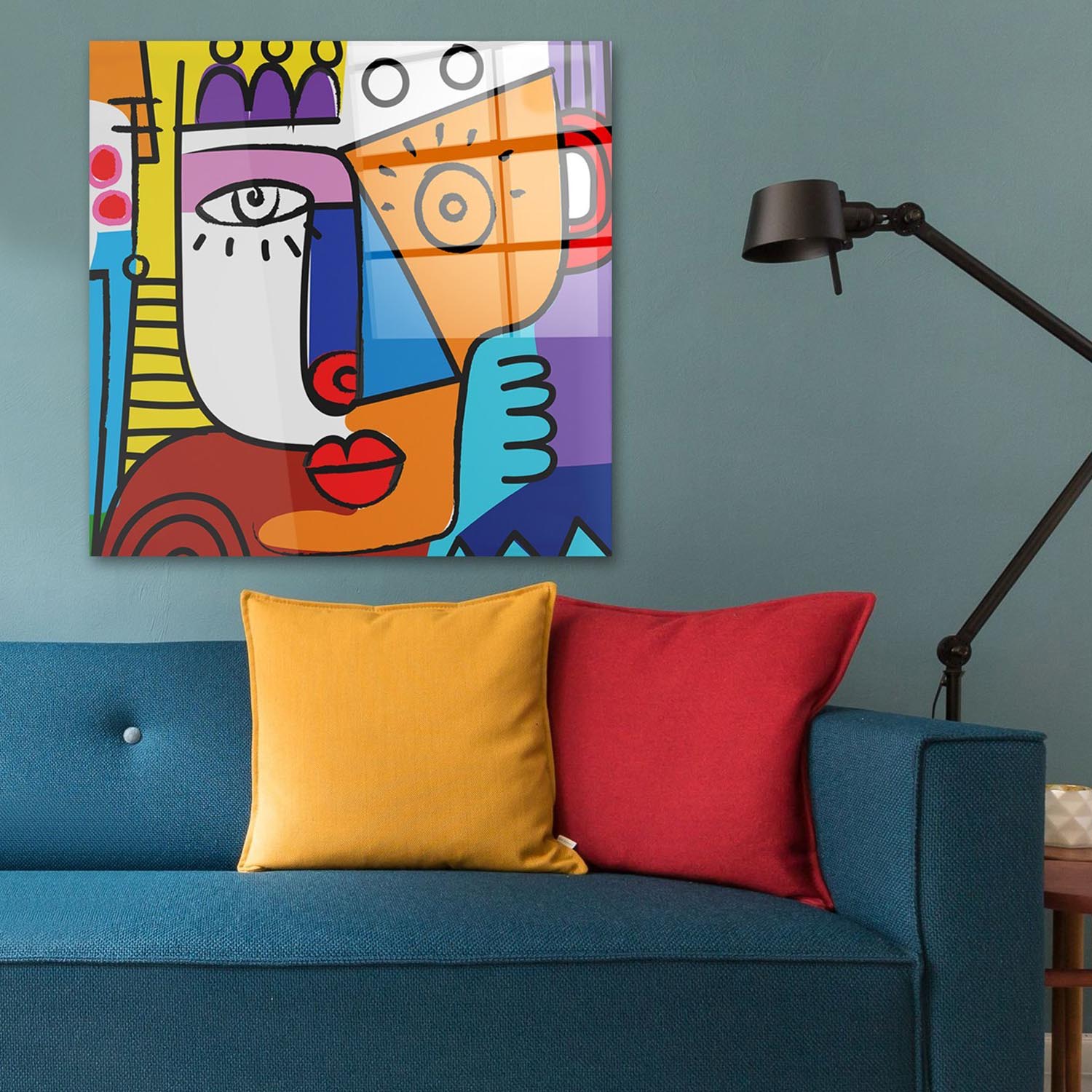 Verleihen Sie Ihrem Raum mit dem CAM4011_7070 von Wallity einen Hauch von Eleganz. Dieses mehrfarbige Hartglasbild ist langlebig und ein echter Blickfang.