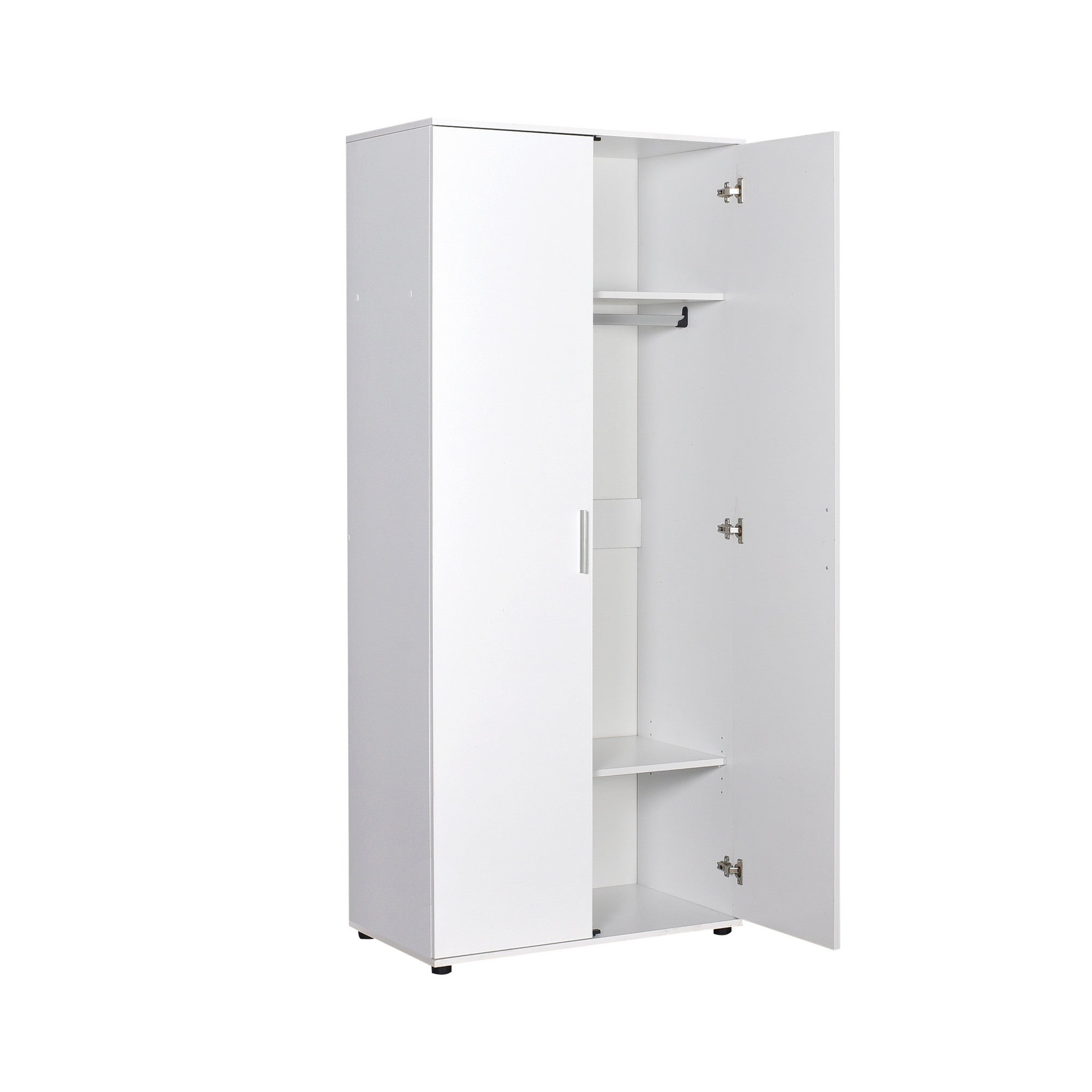 Stilvolle weiße Garderobe von Hanah Home: Robuste Bauweise, großzügiger Stauraum und zeitloses Design für ein harmonisches Wohnambiente.