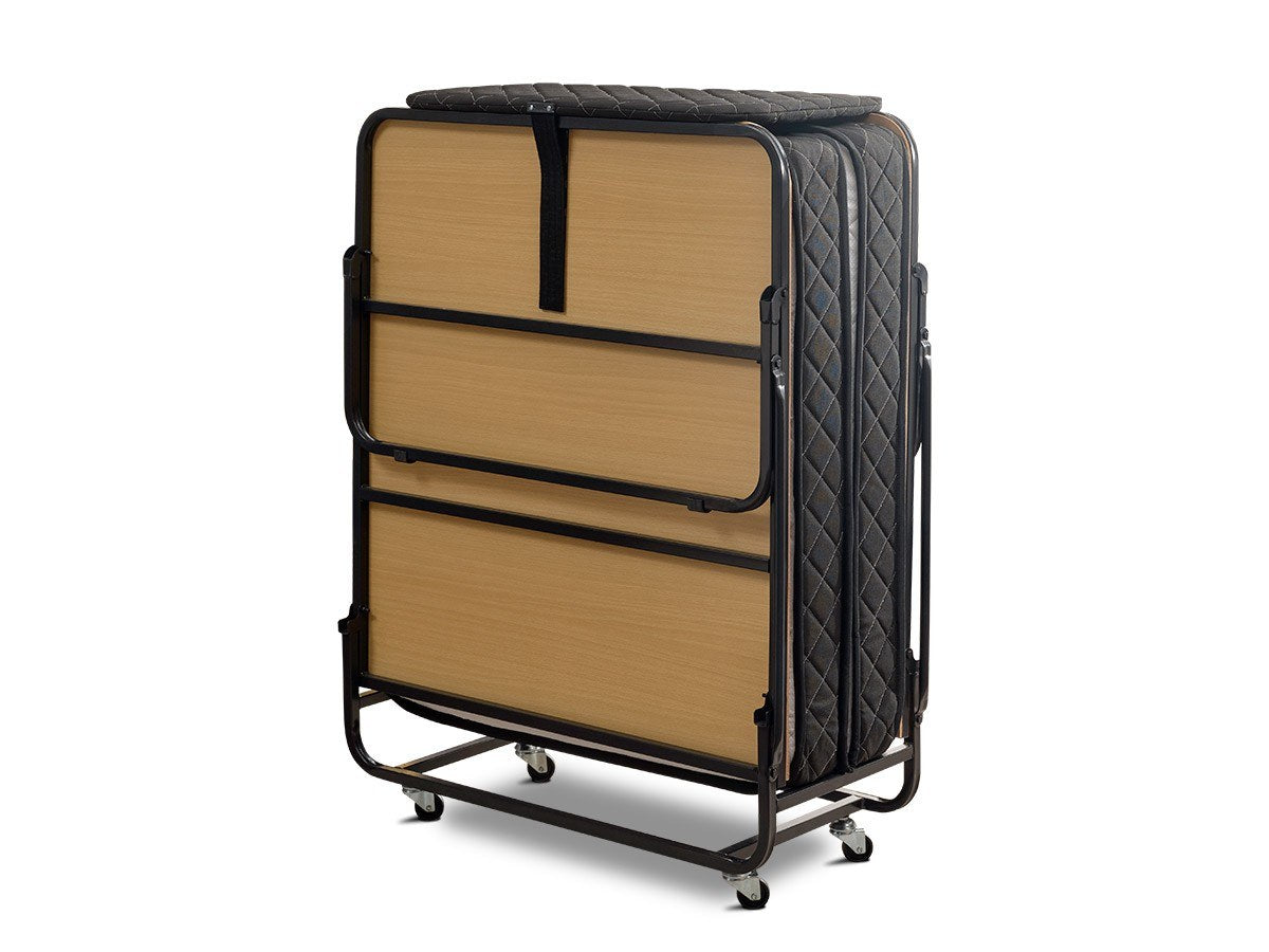 Erleben Sie das elegante XL Klappbett von Hanah Home in Weiß und Schwarz. Perfekt für Gäste und kleine Räume, vereint es Funktionalität mit modernem Design.