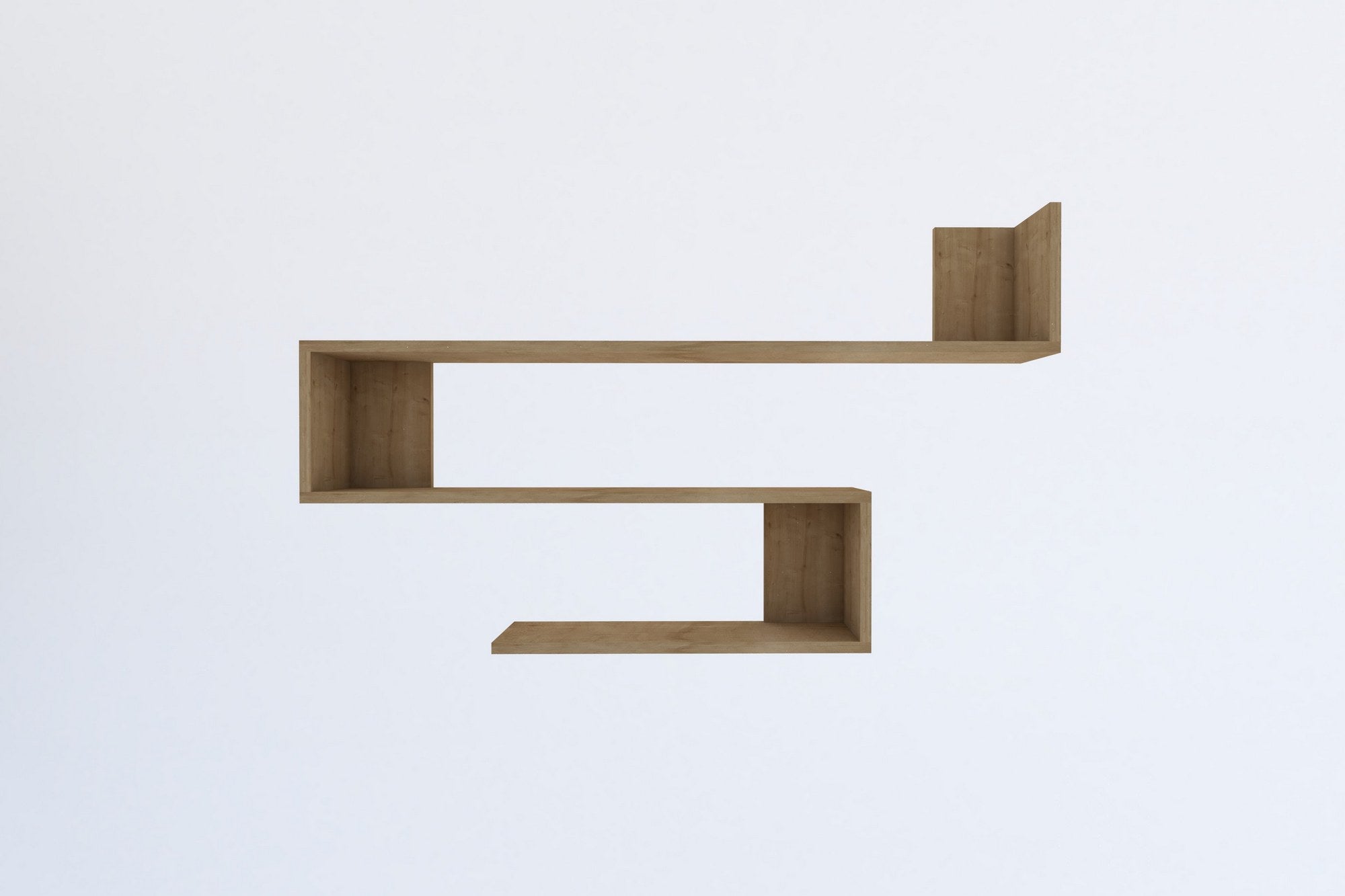 Verleihen Sie Ihrem Raum mit dem Penne Wandregal aus Saphir-Eiche von Hanah Home einen Hauch von Eleganz. Robust, modern und vielseitig.