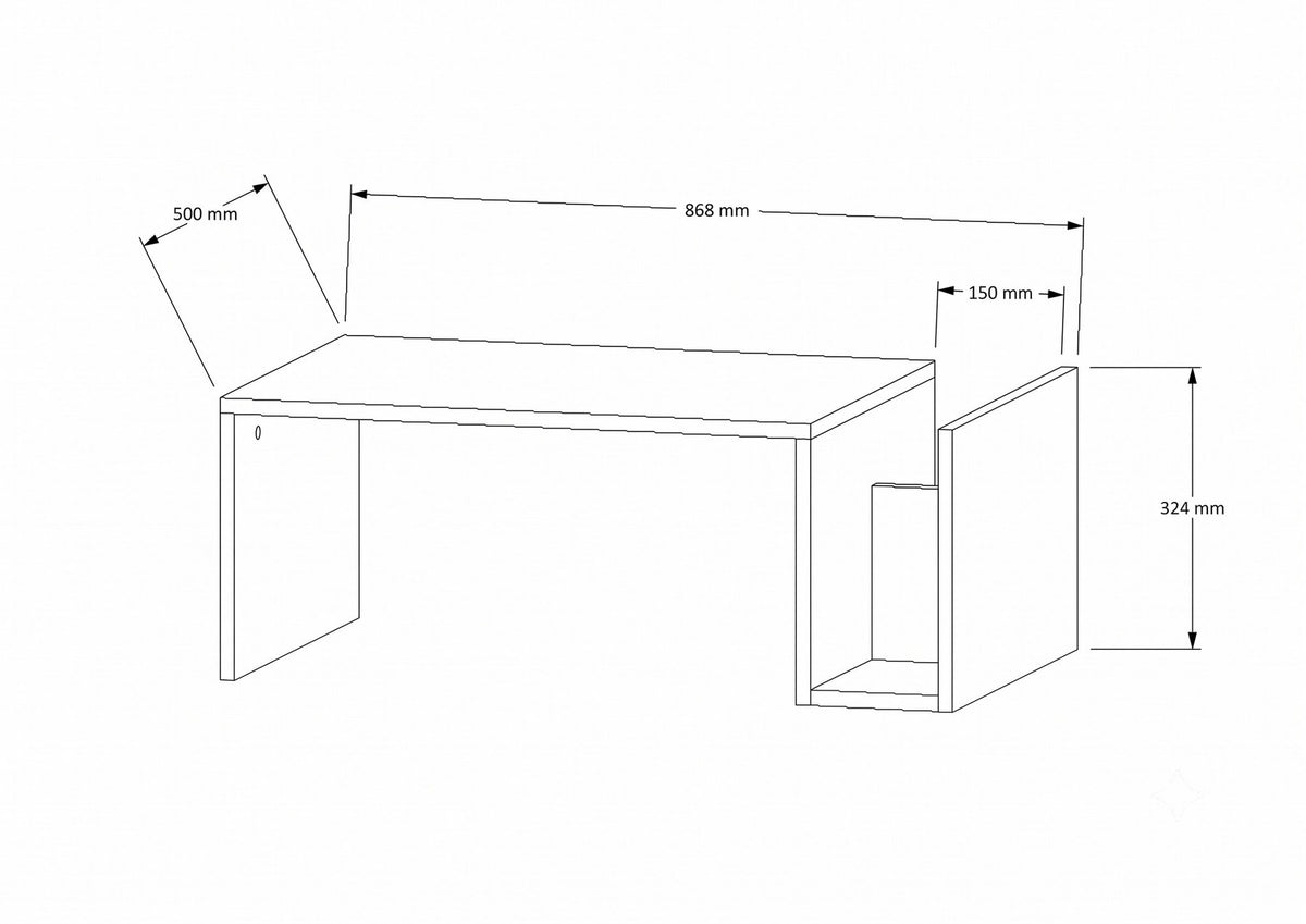Memo Couchtisch von Hanah Home aus melaminbeschichteter Spanplatte in Travertin und Venezia-Walnuss, rechteckige Form mit schlankem Profil.