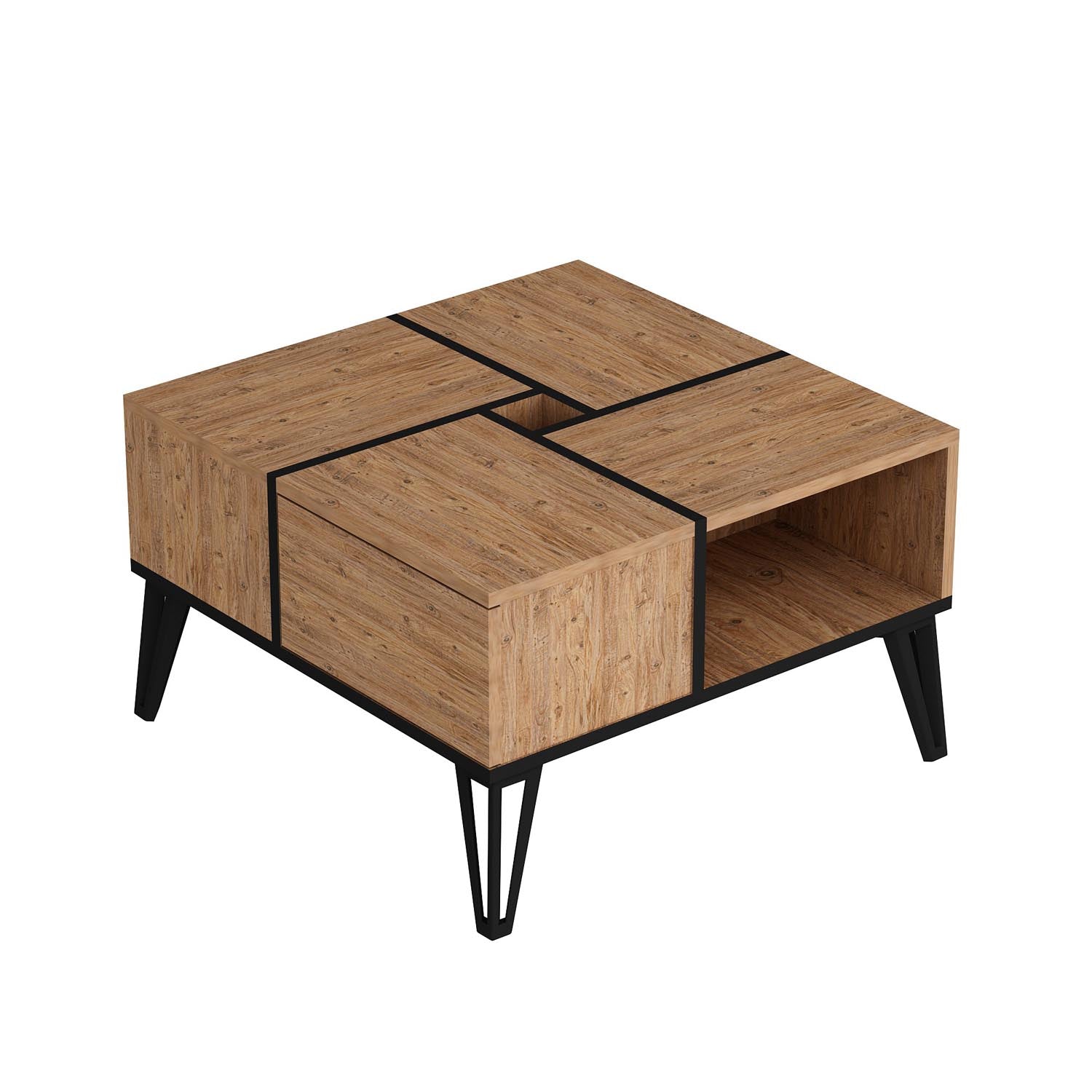 Nirvana - Atlantic Pine in Atlantische Kiefer Schwarz präsentiert im Onlineshop von KAQTU Design AG. Beistelltisch ist von Hanah Home