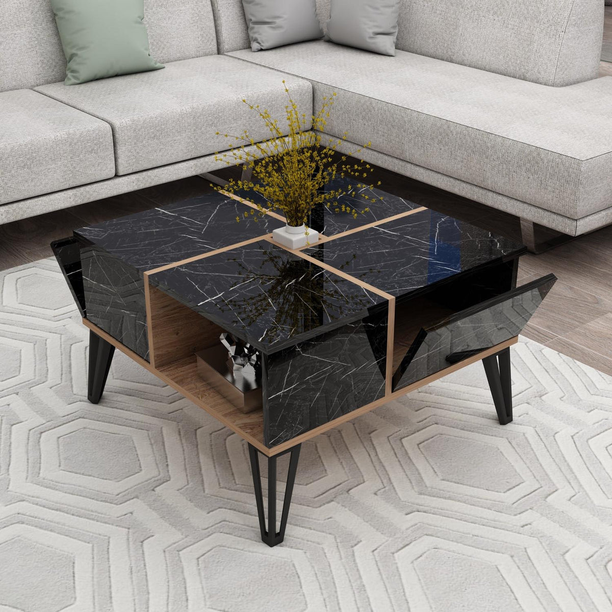 Nirvana Sofatisch - Schwarz
Walnuss
Weiss in Schwarz / Walnuss / Weiss präsentiert im Onlineshop von KAQTU Design AG. Couchtisch ist von Hanah Home