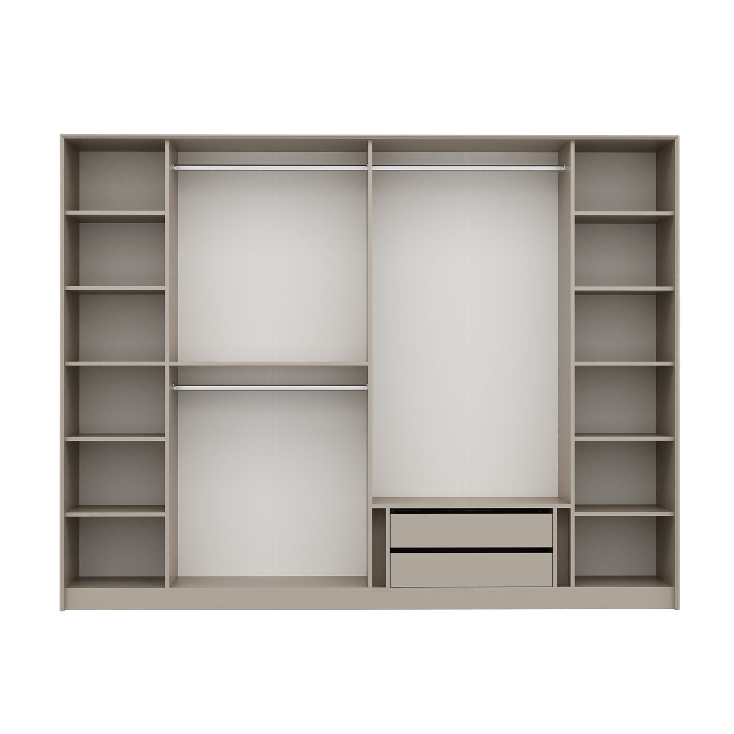 Entdecken Sie die Luxe Garderobe von Hanah Home in elegantem Weiß und Gold – stilvolle Aufbewahrungslösung für Ihr Schlafzimmer.