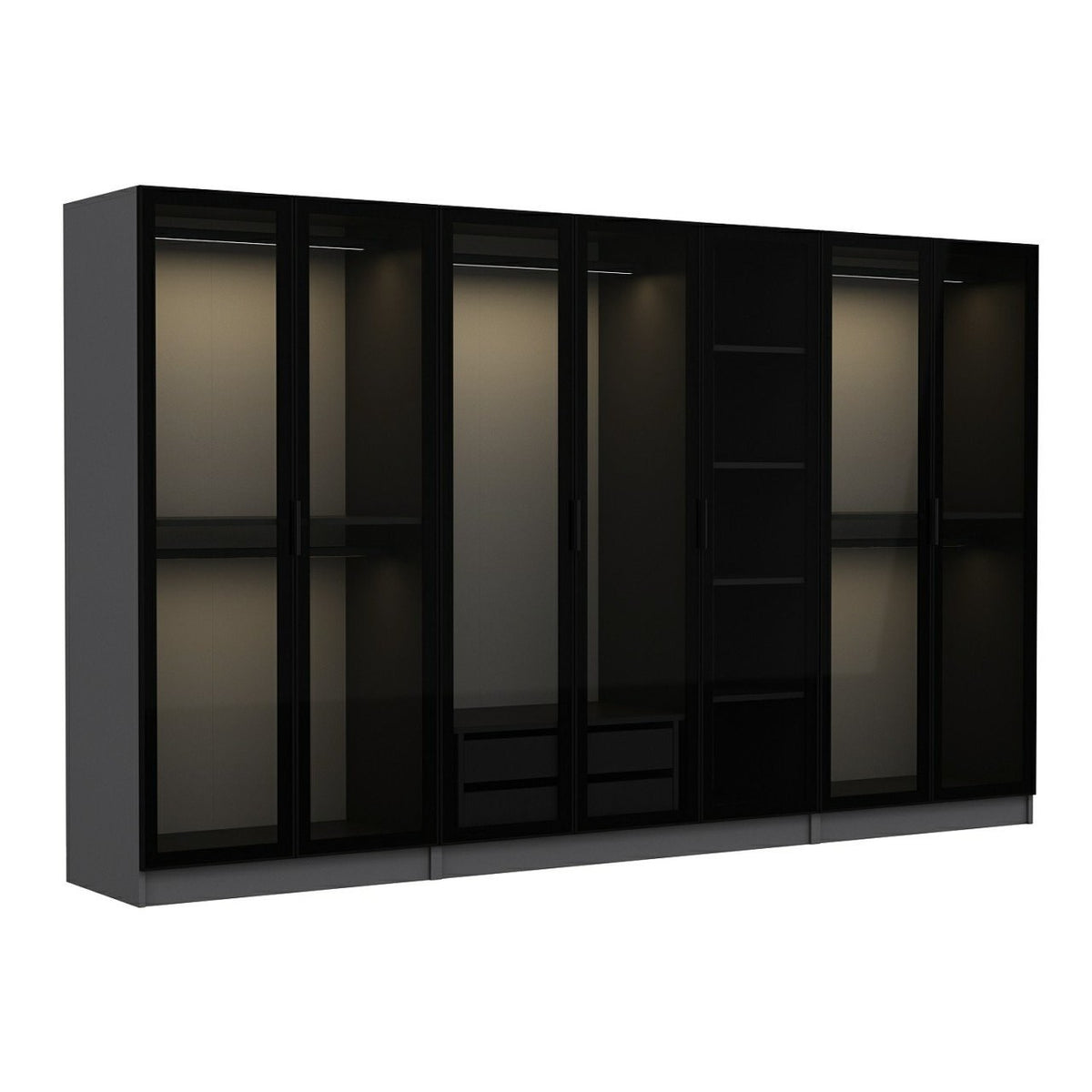 Kale Schrank - Anthrazit Schwarz in Anthrazit Schwarz präsentiert im Onlineshop von KAQTU Design AG. Drehtürenschrank ist von Hanah Home