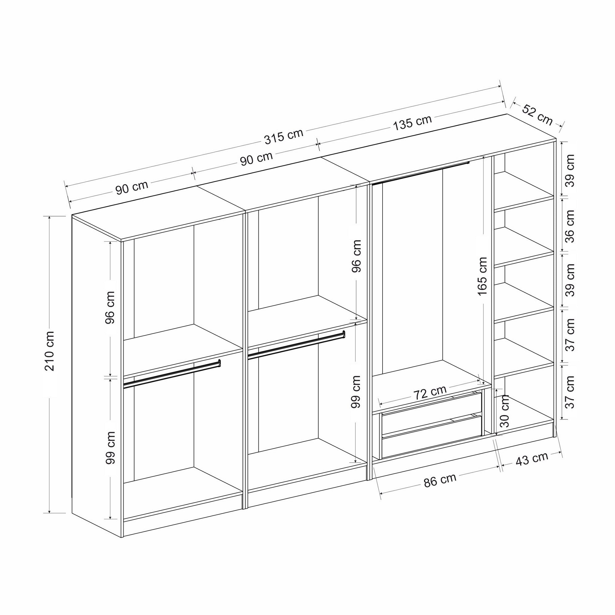Verleihen Sie Ihrem Zuhause mit der Kale Garderobe von Hanah Home in Anthrazit Schwarz einen modernen Touch. Funktionalität trifft auf Stil!