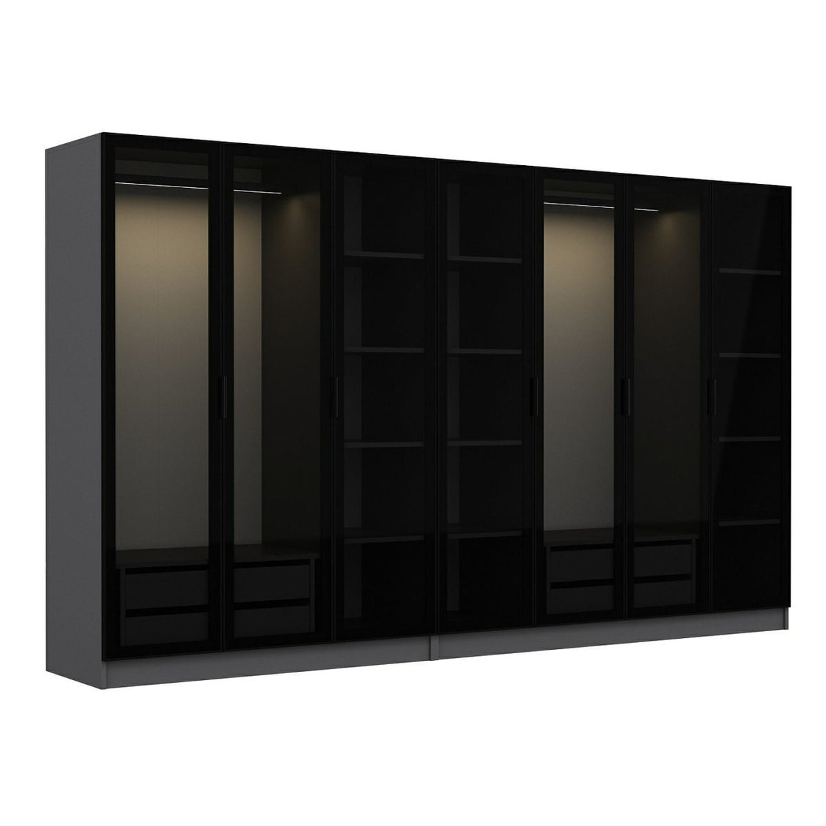 Kale Schrank - Anthrazit Schwarz in Anthrazit Schwarz präsentiert im Onlineshop von KAQTU Design AG. Drehtürenschrank ist von Hanah Home