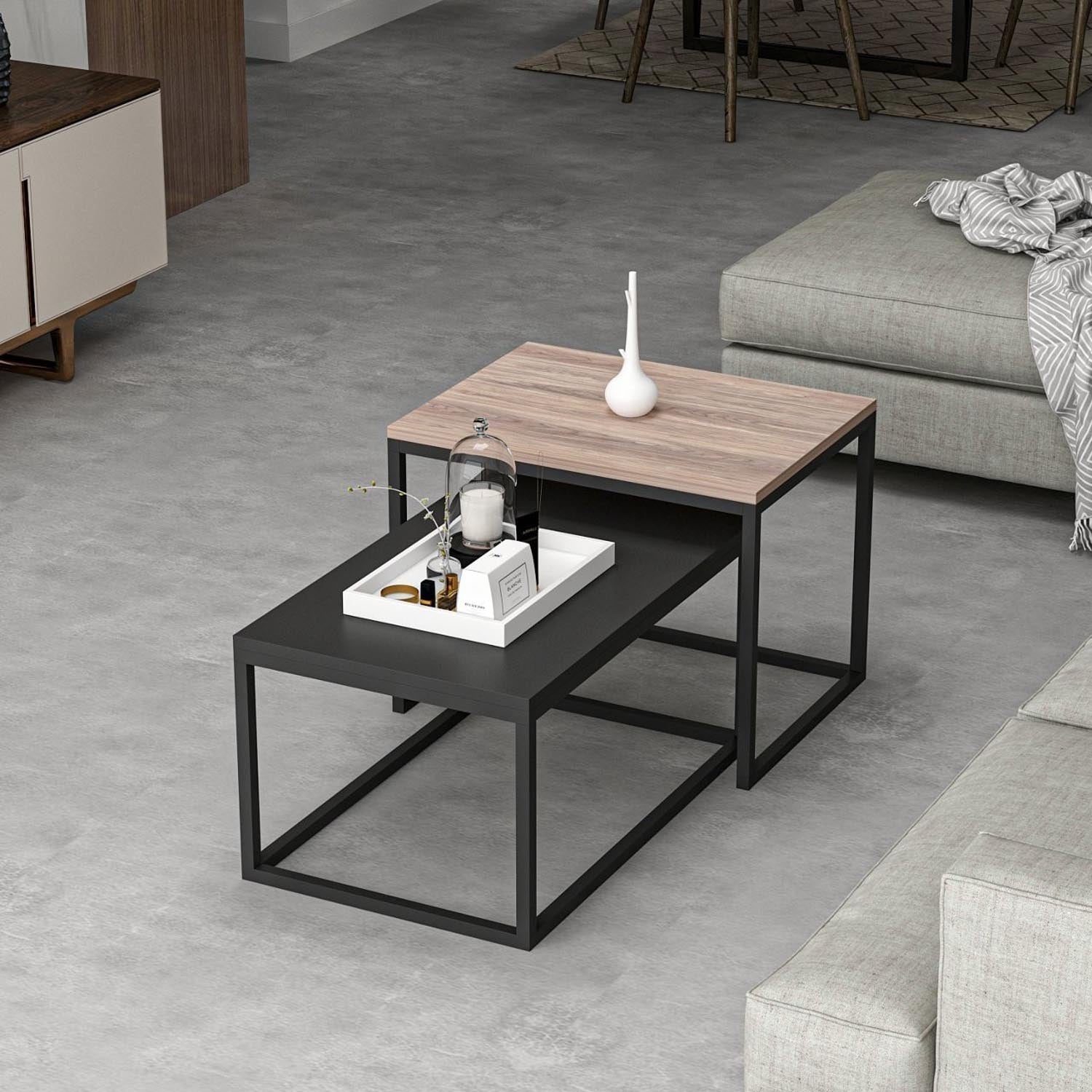 Moderner Leka Sofatisch in elegantem Schwarz von Hanah Home – perfekter Akzent für Ihr Zuhause. Hochwertige Materialien und durchdachtes Design.