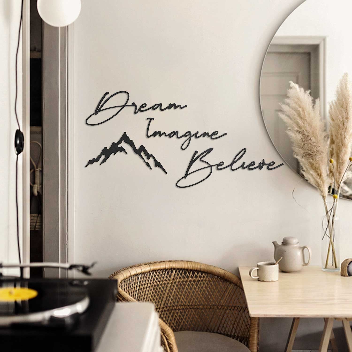 Dream & Imagine & Belive - APT464MS in Schwarz präsentiert im Onlineshop von KAQTU Design AG. Wanddeko ist von Wallity