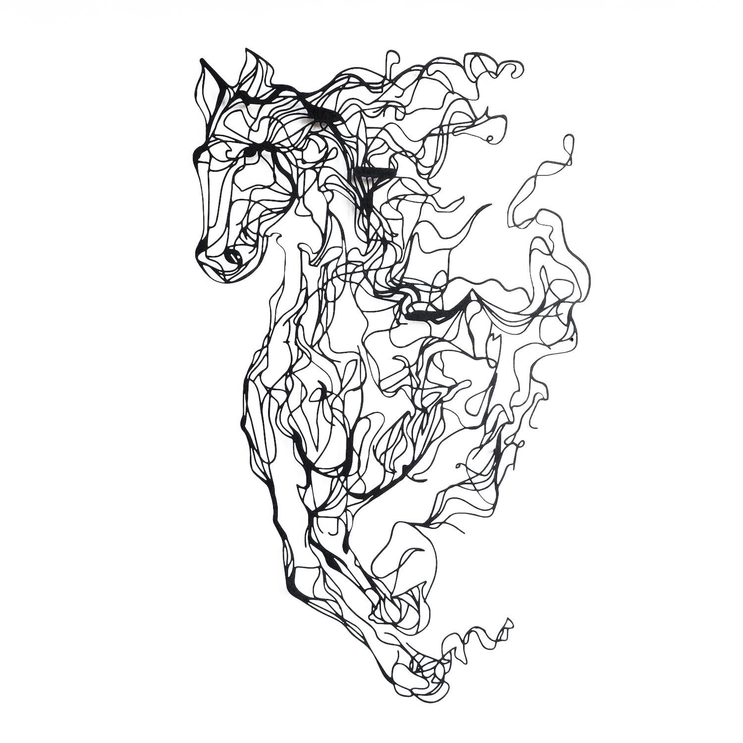 Metal Horse Line Art - APT724 in Schwarz präsentiert im Onlineshop von KAQTU Design AG. Wanddeko ist von Wallity