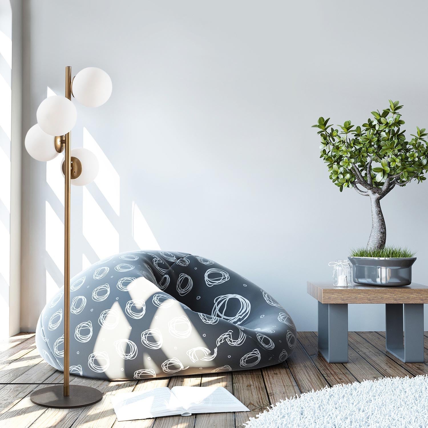 Entdecken Sie die Faze Stehleuchte in Gold von Opviq – eine stilvolle Kombination aus skandinavischem Design und funktionaler Eleganz für Ihr Zuhause.