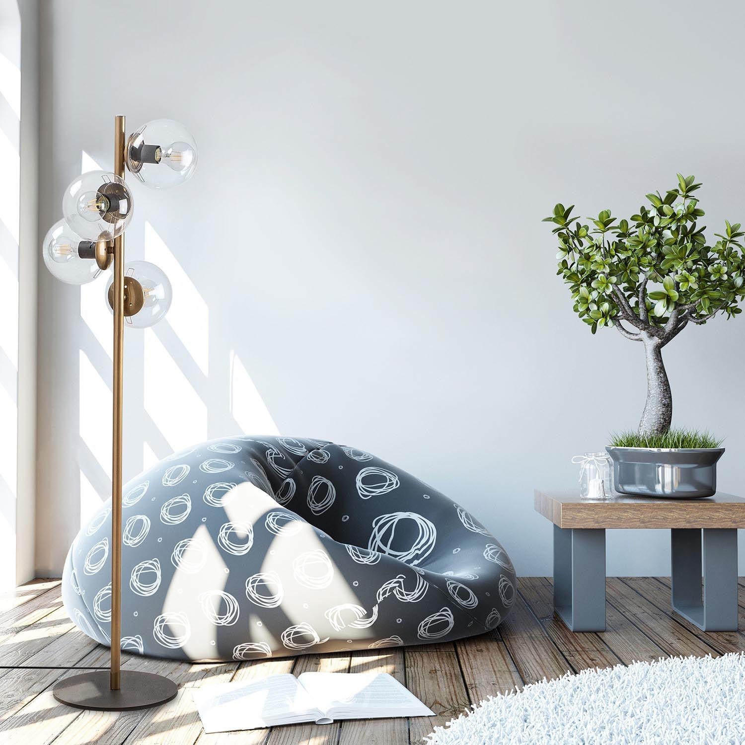 Entdecken Sie die Faze Stehleuchte in Gold von Opviq – eine stilvolle, skandinavische Lampe, die Eleganz und Wärme in jeden Raum bringt.