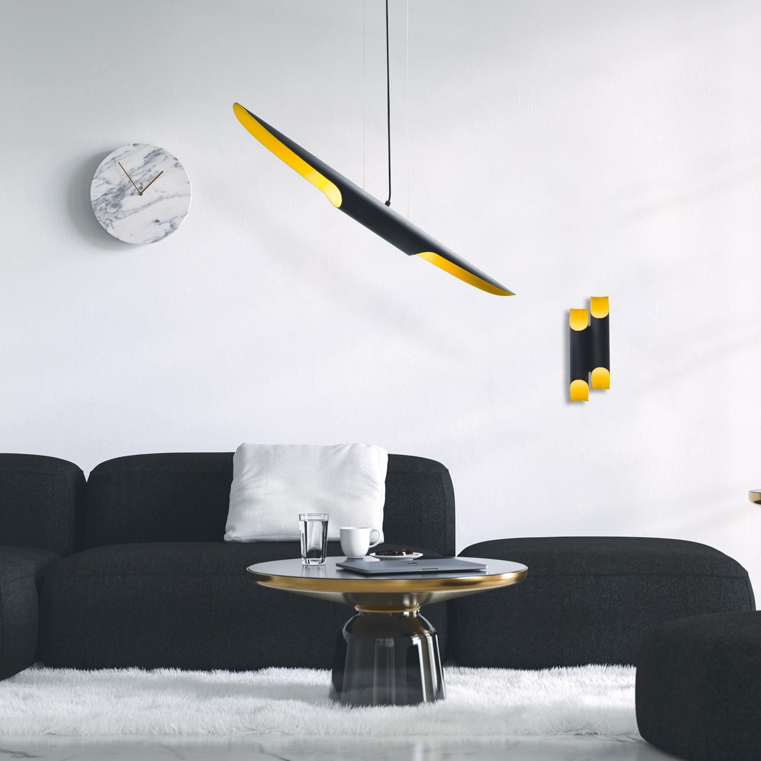 Elegante Efsun Pendelleuchte in Schwarz von Opviq: Verleihen Sie Ihrem Raum mit diesem skandinavisch inspirierten Kronleuchter Glamour und Stil.