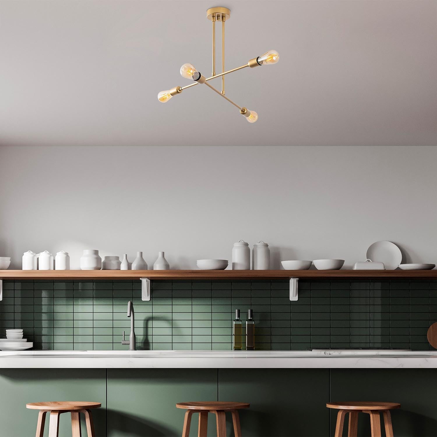 Erleben Sie mit der Camel 7 Pendelleuchte von Opviq pure Eleganz. Dieser goldene Kronleuchter verwandelt jeden Raum in ein stilvolles Ambiente.