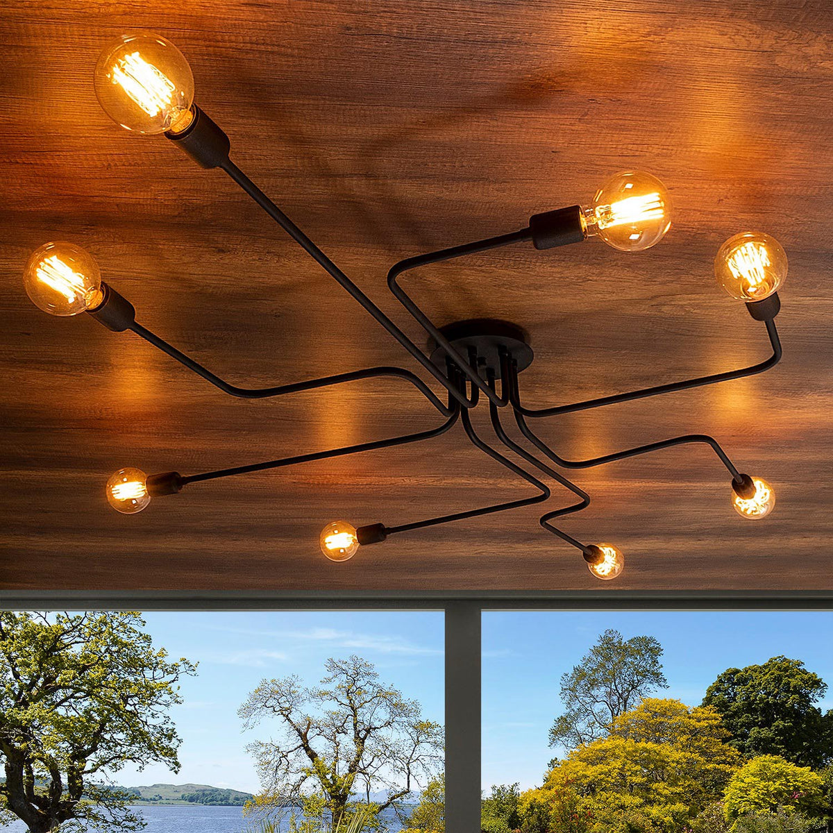 Truva Deckenlampe - Schwarz in Schwarz präsentiert im Onlineshop von KAQTU Design AG. Deckenleuchte ist von Opviq