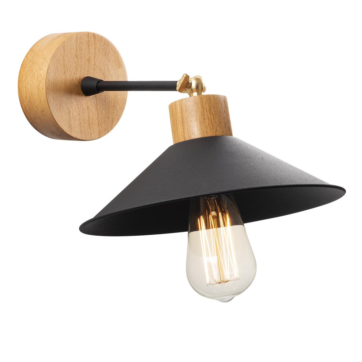 Manavgat Wandleuchte - Schwarze Eiche in Schwarze Eiche präsentiert im Onlineshop von KAQTU Design AG. Wandleuchte ist von Opviq