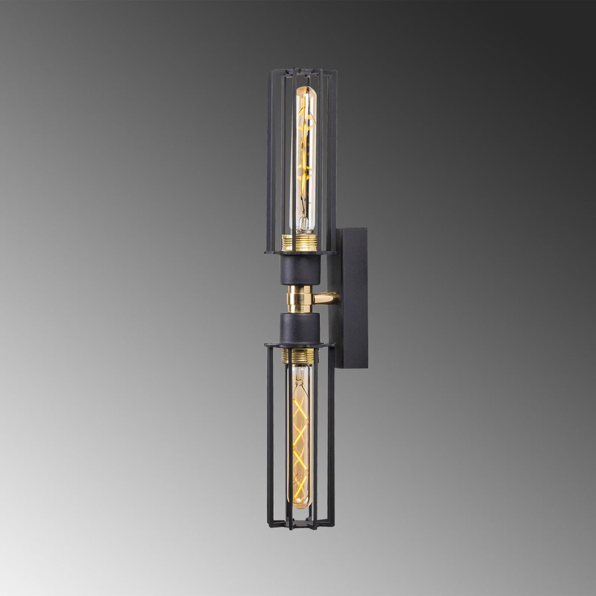 Fellini Wandleuchte - Schwarz Gold in Schwarz Gold präsentiert im Onlineshop von KAQTU Design AG. Wandleuchte ist von Opviq
