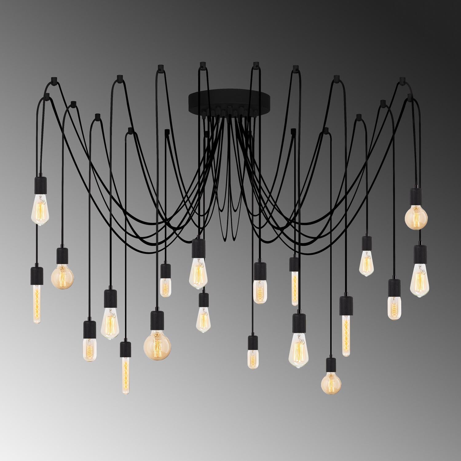 Verleihen Sie Ihrem Raum mit der Kabluni Pendelleuchte von Opviq in edlem Schwarz einen Hauch von Eleganz und modernem Flair. Ideal für stilvolle Akzente!