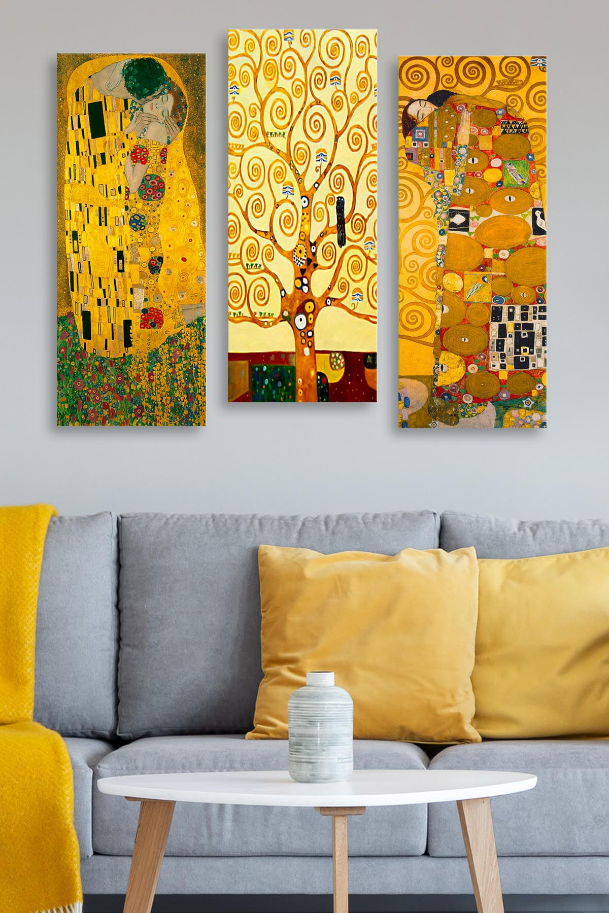 Entdecken Sie die faszinierenden Meisterwerke von Gustav Klimt in unserem MDF0067 Set. Verleihen Sie Ihrem Raum mit diesen ikonischen Kunstwerken Farbe und Eleganz!