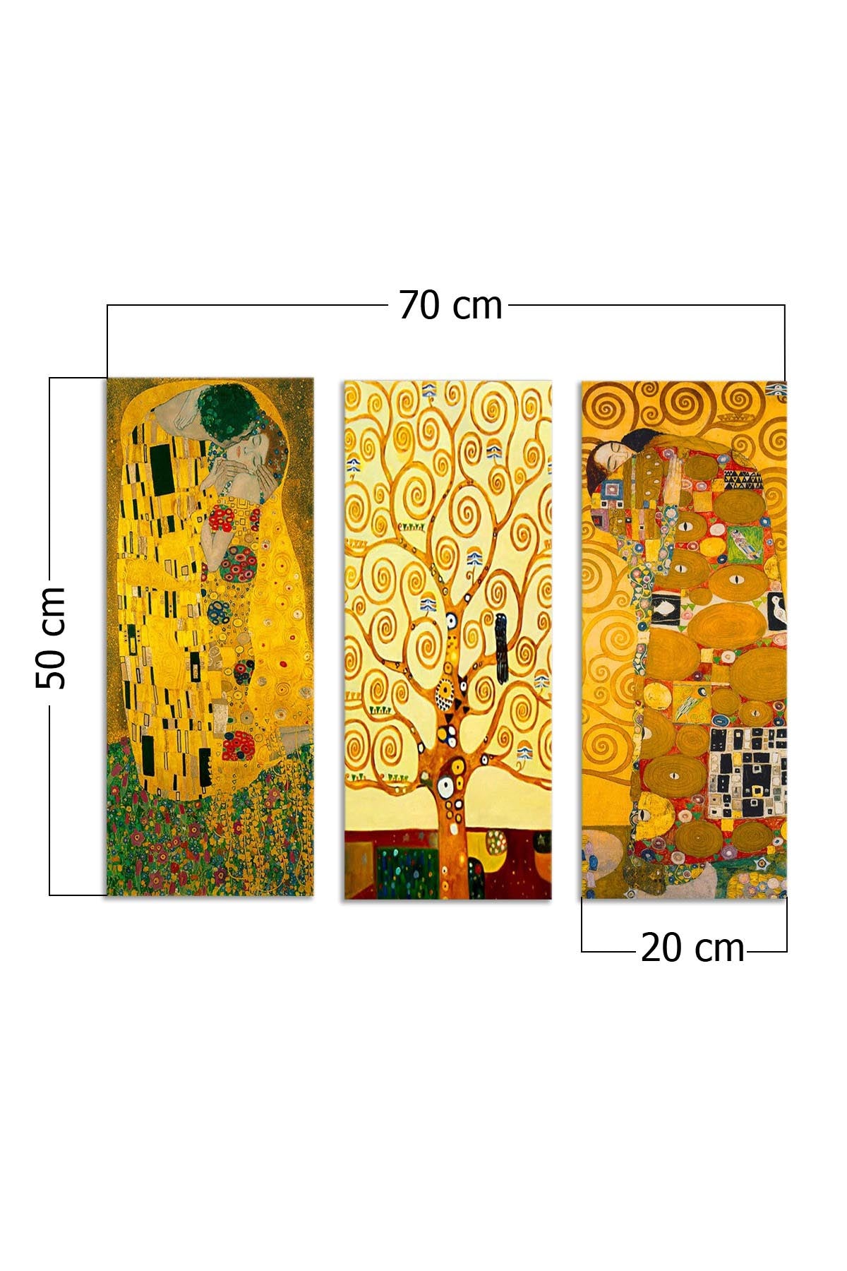 Entdecken Sie die faszinierende Schönheit von Gustav Klimts Meisterwerken mit dem MDF0067 Set von Wallity. Verwandeln Sie jeden Raum in eine Kunst-Oase!