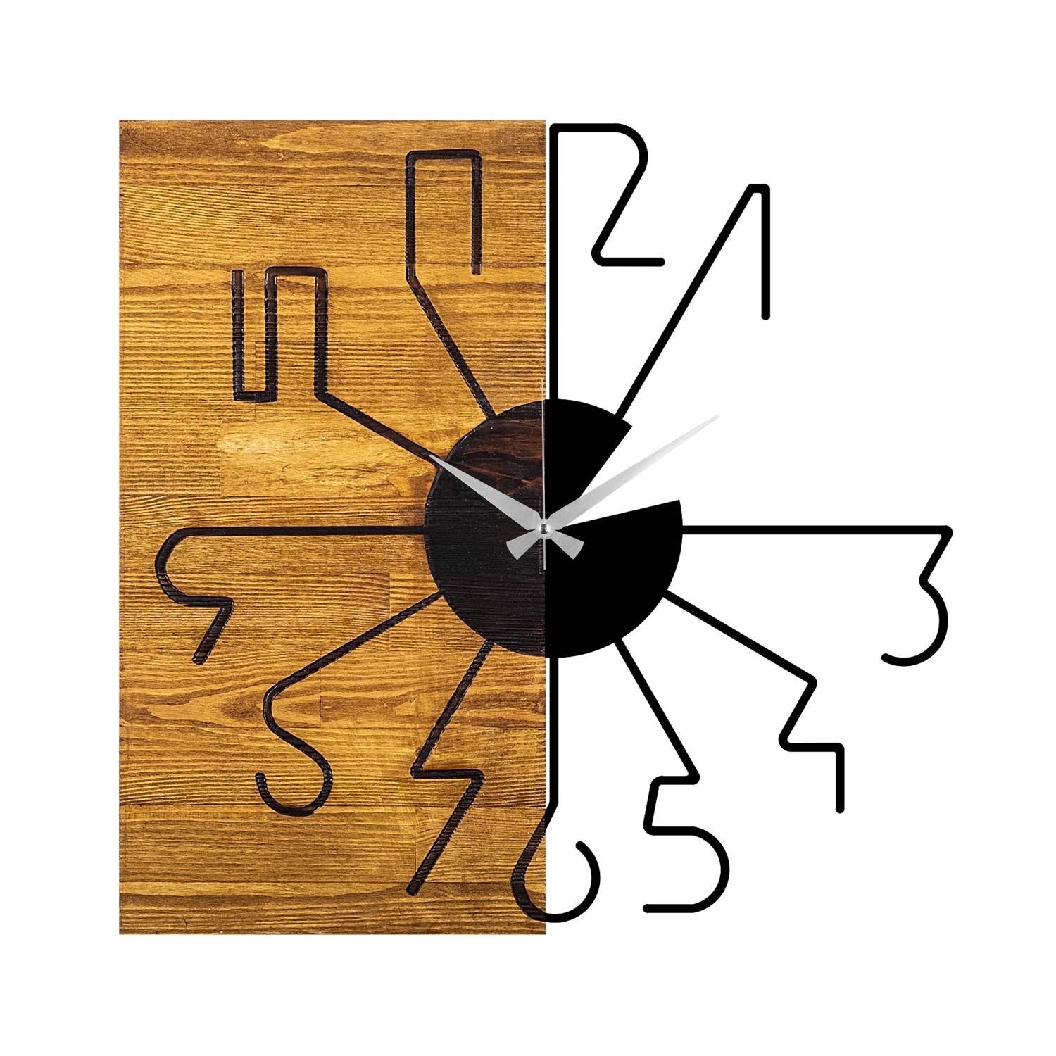 Wooden Clock 29 in Walnuss Schwarz präsentiert im Onlineshop von KAQTU Design AG. Wanduhr ist von Wallity
