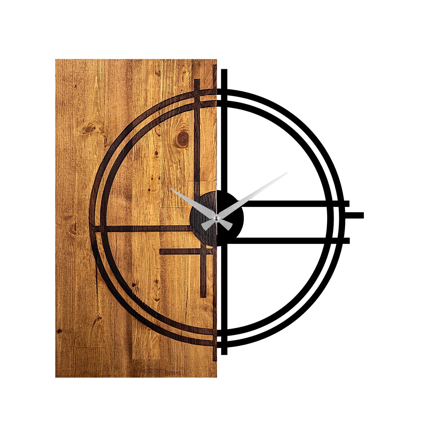Wooden Clock 38 in Lichtwalnuss Schwarz präsentiert im Onlineshop von KAQTU Design AG. Wanduhr ist von Wallity