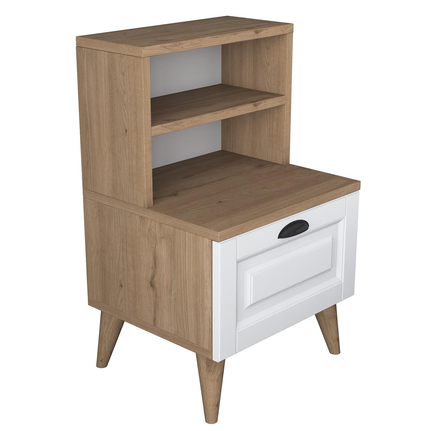 BD105 - 2786 - Walnut in Walnuss Weiss präsentiert im Onlineshop von KAQTU Design AG. Nachttisch ist von Hanah Home