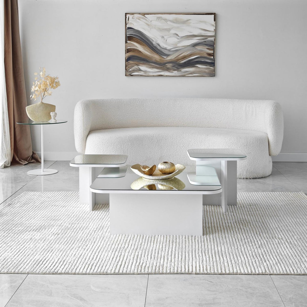 Jazz Sofatisch - Weiss in Weiss präsentiert im Onlineshop von KAQTU Design AG. Couchtisch ist von Hanah Home