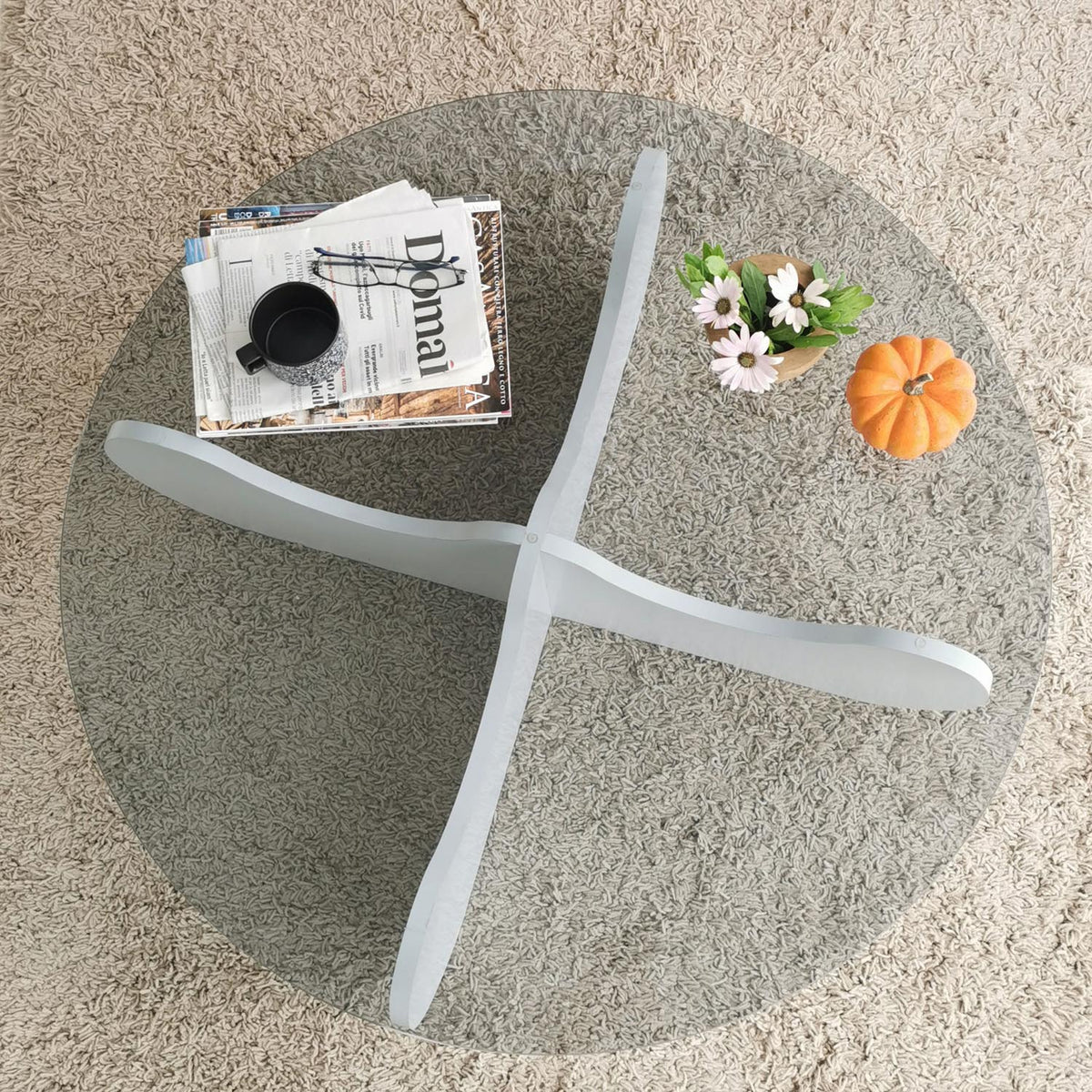 Himalayas Sofatisch - Weiss in Weiss präsentiert im Onlineshop von KAQTU Design AG. Couchtisch ist von Hanah Home