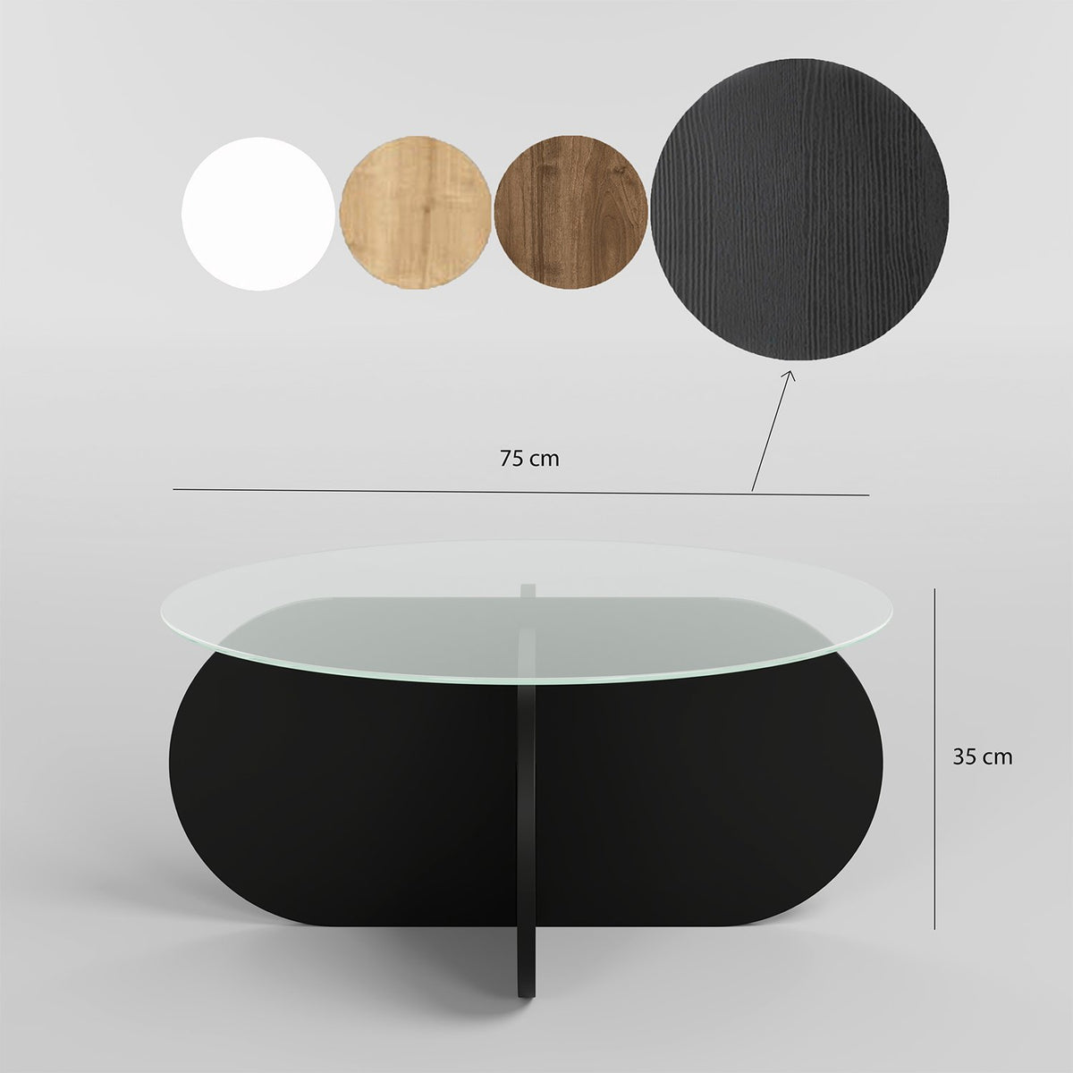 Bubble Sofatisch - Schwarz in Schwarz präsentiert im Onlineshop von KAQTU Design AG. Couchtisch ist von Hanah Home