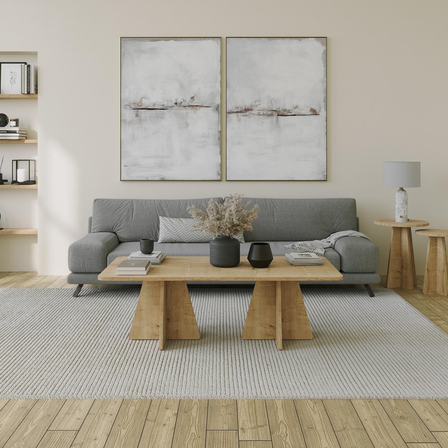 Entdecken Sie den eleganten Mushroom 2 Sofatisch in Saphir-Eiche von Hanah Home – stilvoll, robust und perfekt für Ihr Zuhause.