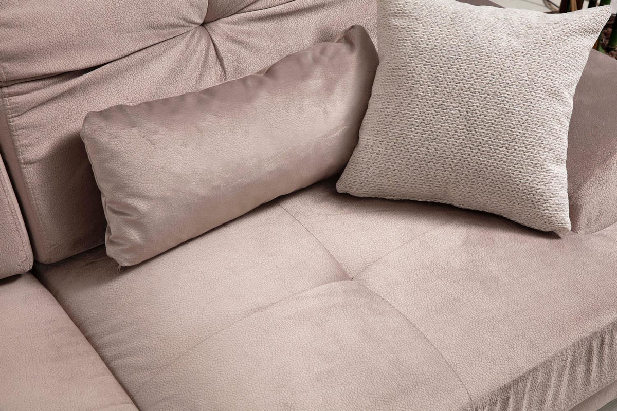 Frido Corner Left (Chl+3R) Ecksofa - Beige in Beige präsentiert im Onlineshop von KAQTU Design AG. Ecksofa ist von Atelier Del Sofa