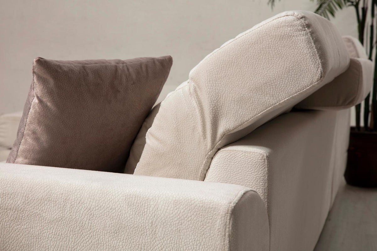 Frido Corner Left (Chl+3R) Ecksofa - Ecru in Ecru präsentiert im Onlineshop von KAQTU Design AG. Ecksofa ist von Atelier Del Sofa
