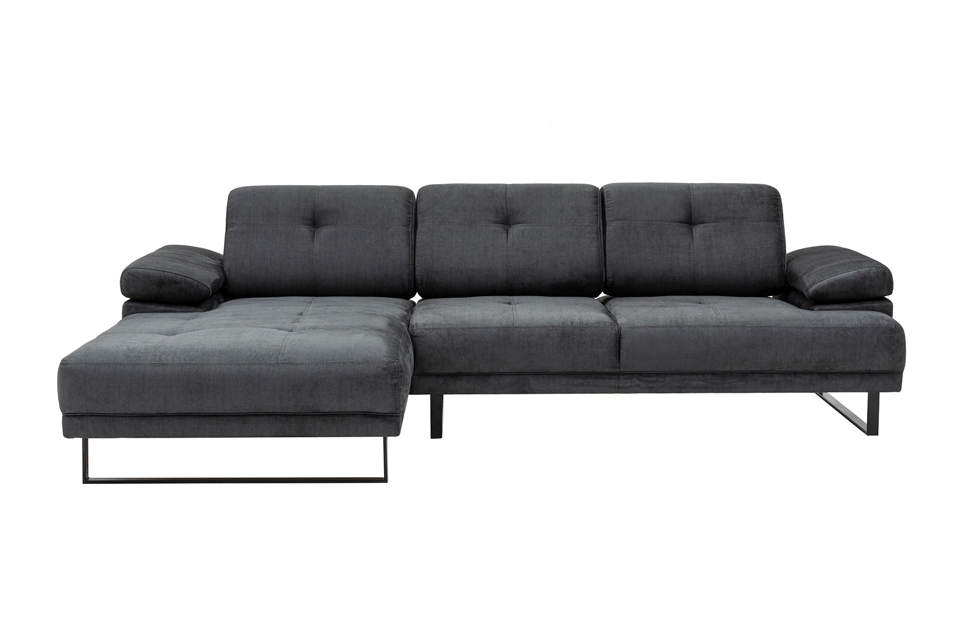 Mustang Small Left - Anthracite in Anthrazit präsentiert im Onlineshop von KAQTU Design AG. Ecksofa ist von Atelier Del Sofa