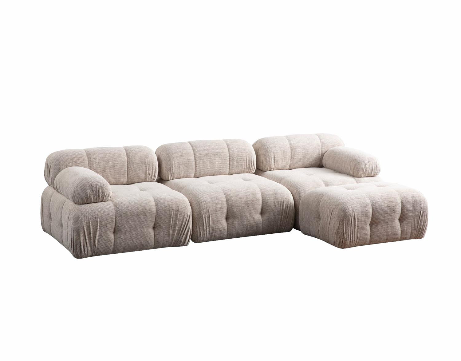 Petite 3 - Cream in Sahne präsentiert im Onlineshop von KAQTU Design AG. Ecksofa ist von Atelier Del Sofa