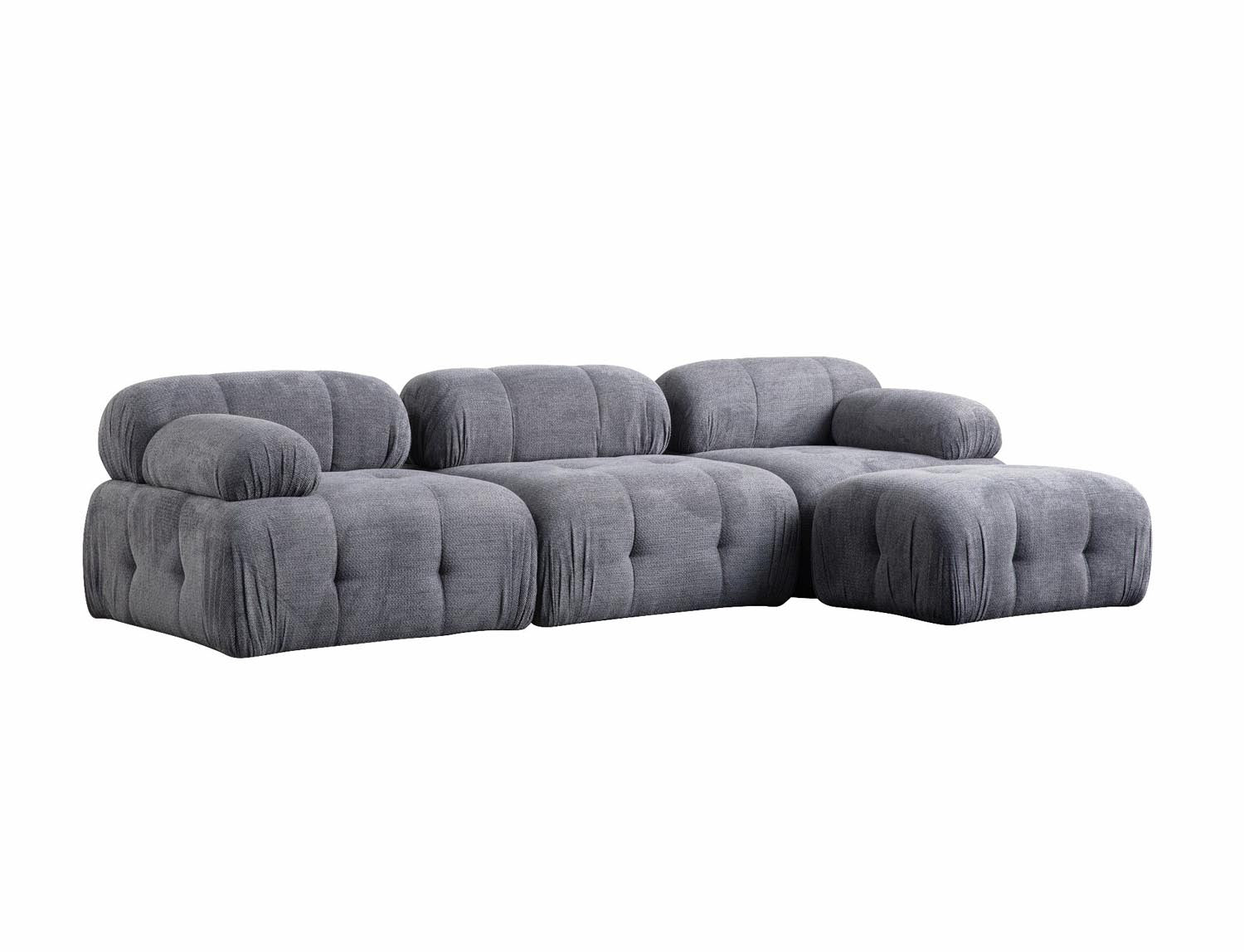 Petite 3 - Grey in Grau präsentiert im Onlineshop von KAQTU Design AG. Ecksofa ist von Atelier Del Sofa