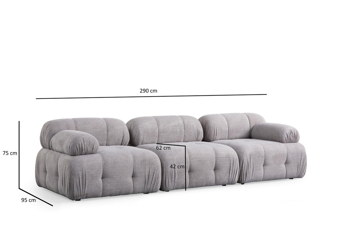 Petite 3 Ecksofa - Hellgrau in Hellgrau präsentiert im Onlineshop von KAQTU Design AG. L-Sofa rechts ist von Atelier Del Sofa