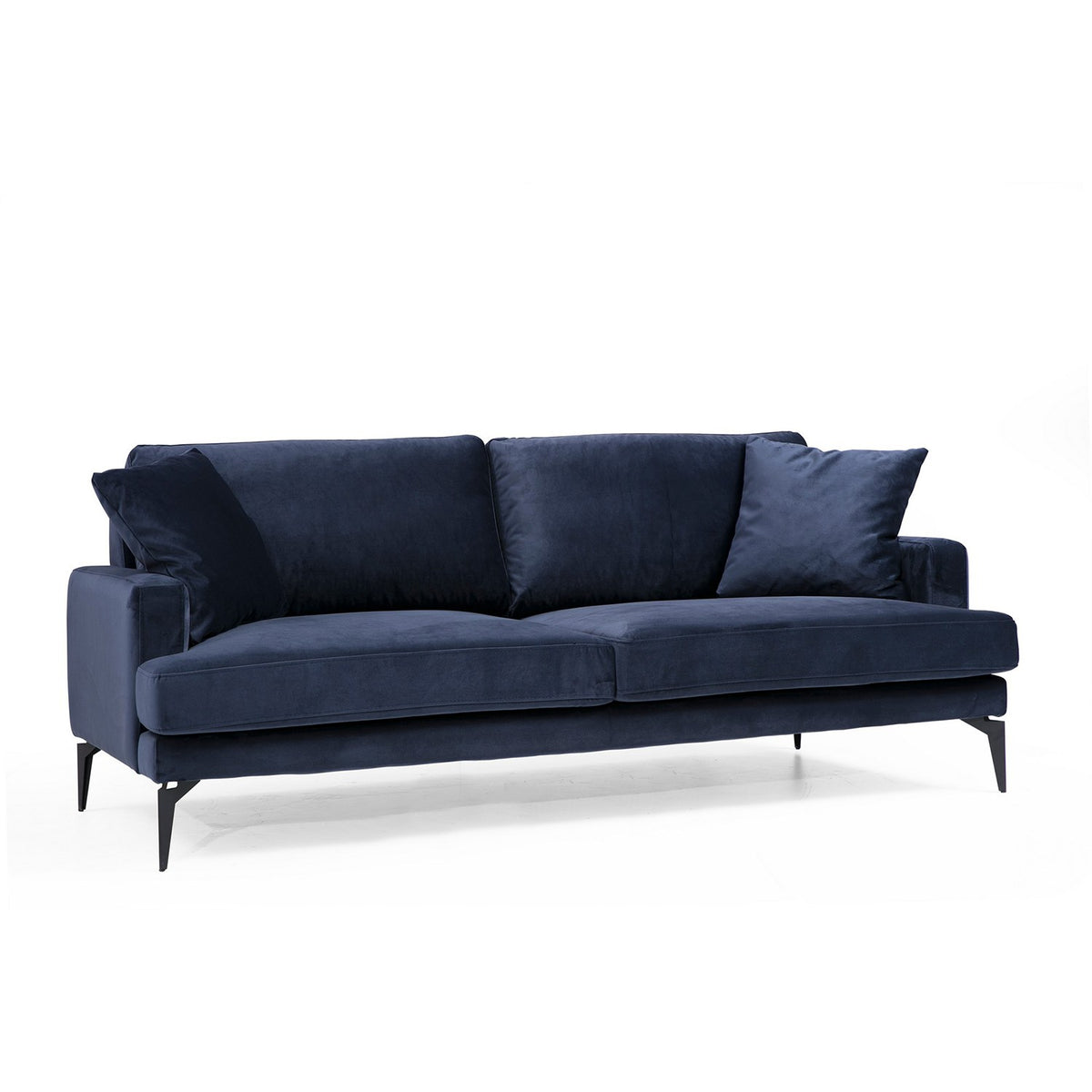 Papira 3 Sitzer Sofa - Marineblau in Marineblau präsentiert im Onlineshop von KAQTU Design AG. 3er Sofa ist von Atelier Del Sofa