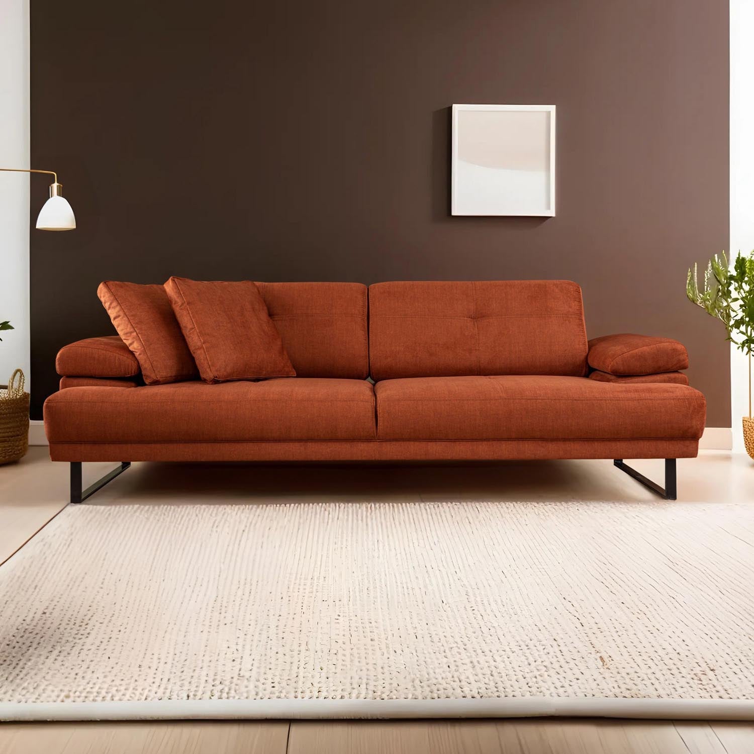 Verleihen Sie Ihrem Wohnraum mit dem Mustang Bettsofa in Orange von Atelier Del Sofa einen Hauch von Eleganz und Komfort – ideal für entspannte Abende und Gästeübernachtungen!
