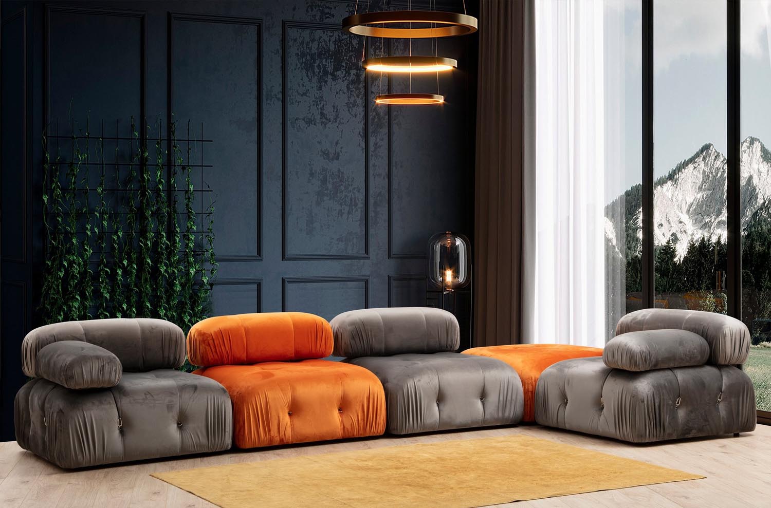 Entdecken Sie das Bubble O1 Sofa in lebhaftem Orange von Atelier Del Sofa. Ein stilvolles, modulares Möbelstück, das Komfort und Eleganz vereint!