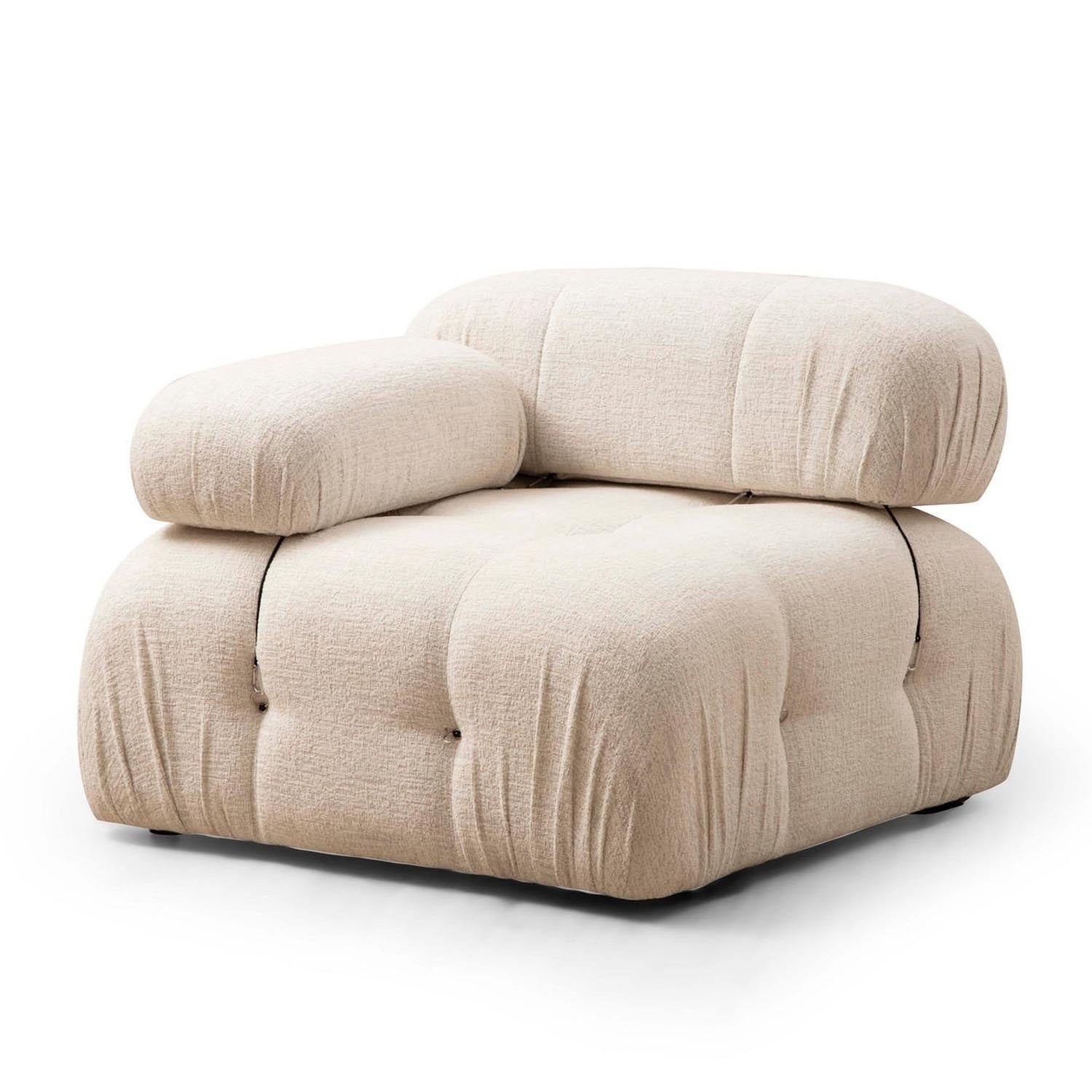 Bubble L1 - Cream Bouclette in Sahne präsentiert im Onlineshop von KAQTU Design AG. Modulares Sofa ist von Atelier Del Sofa