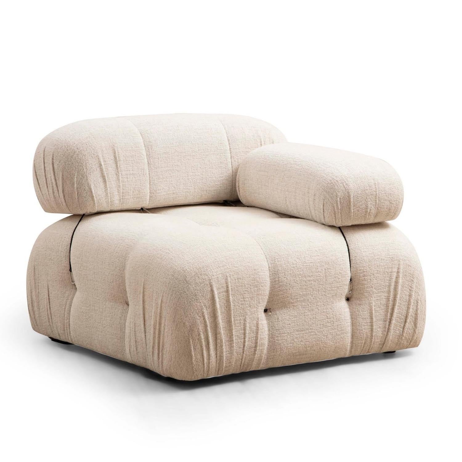 Bubble 1R - Cream Bouclette in Sahne präsentiert im Onlineshop von KAQTU Design AG. Modulares Sofa ist von Atelier Del Sofa