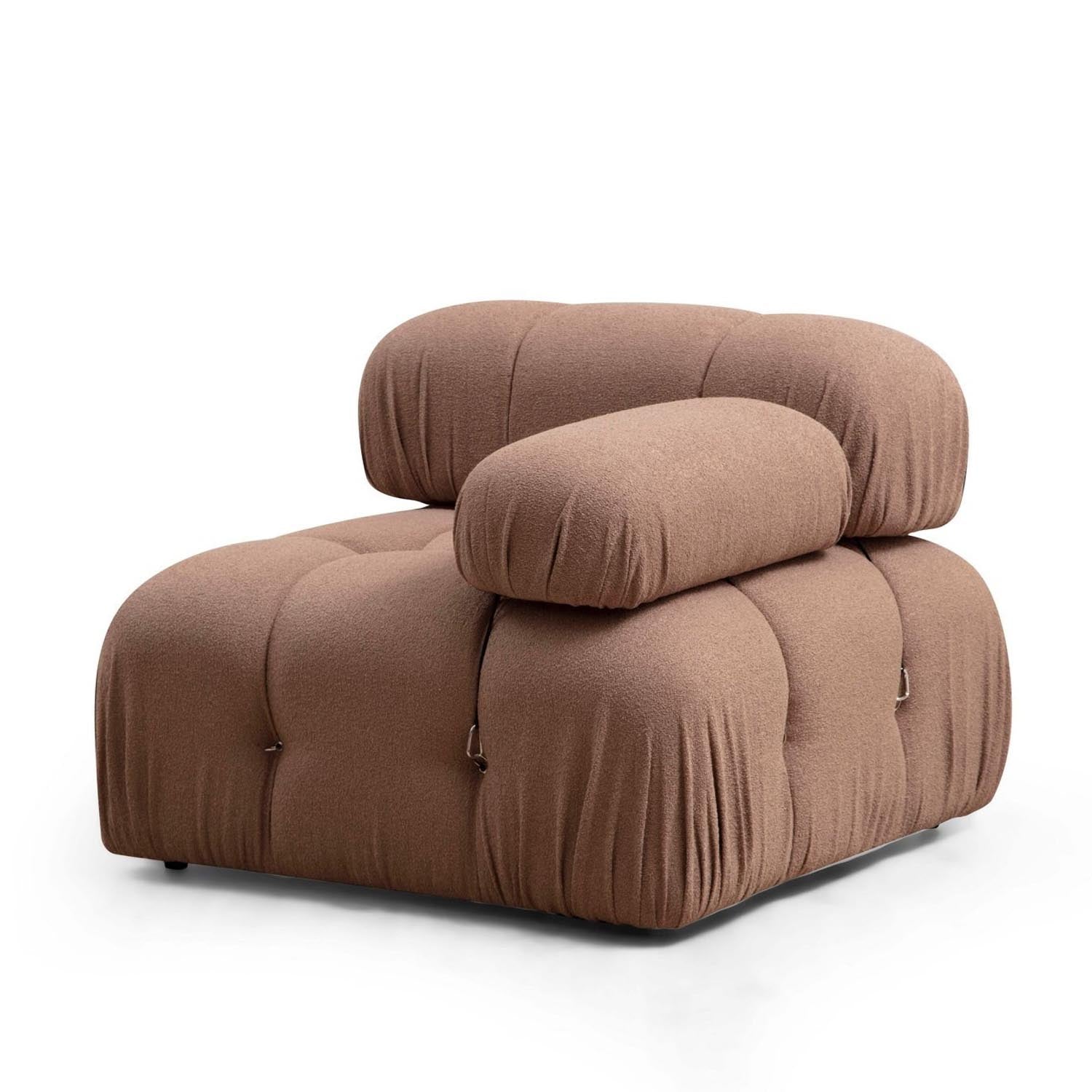 Bubble 1R - Brown Bouclette in Braun präsentiert im Onlineshop von KAQTU Design AG. Modulares Sofa ist von Atelier Del Sofa