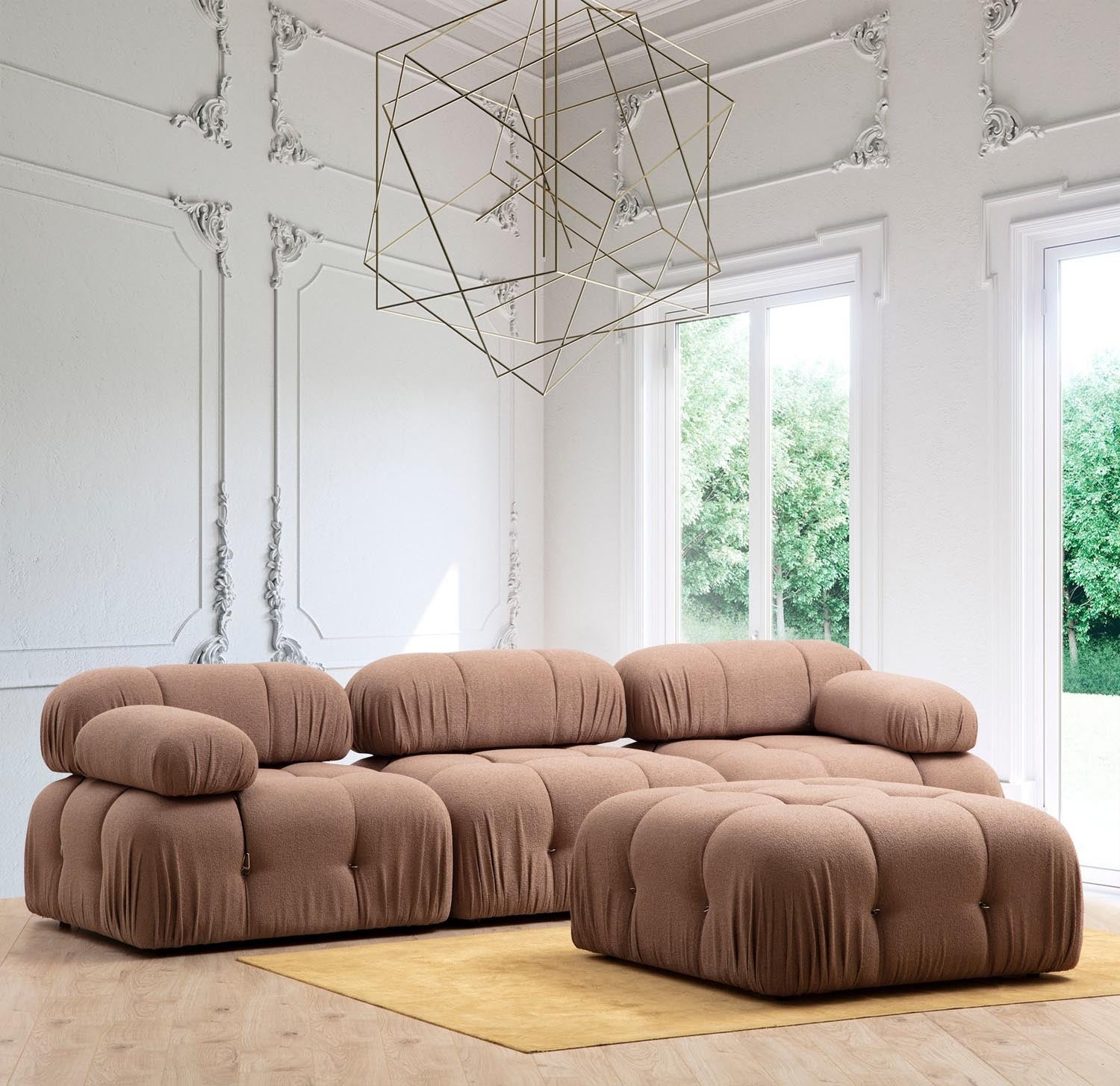 Erleben Sie das Bubble 1R Sofa in elegantem Braun – ein modulares Design, das Komfort und Stil vereint und Ihr Zuhause aufwertet.