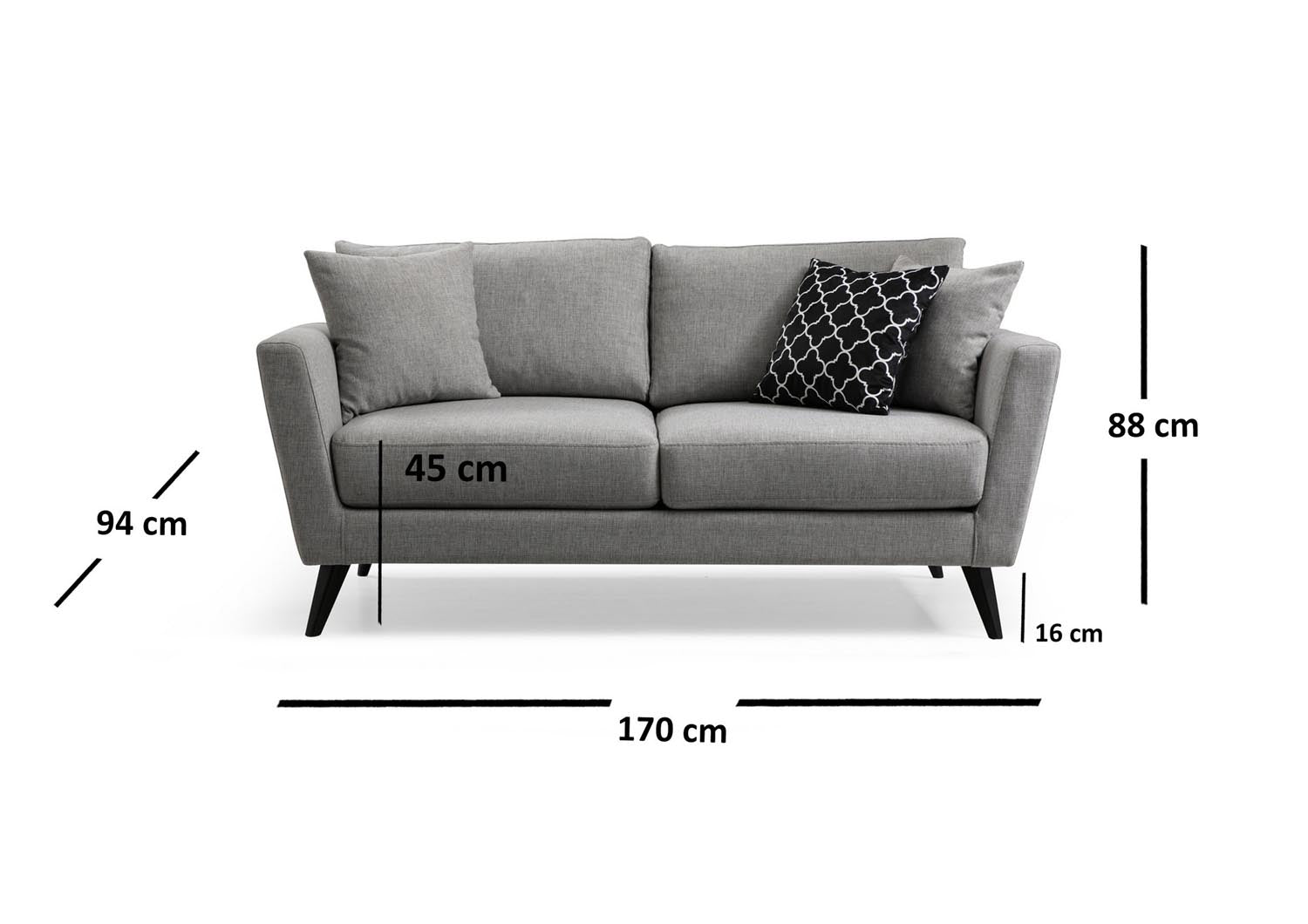 Genießen Sie das elegante Mayorka 2-Sitzer-Sofa in Grau von Atelier Del Sofa – ideal für stilvolle Entspannung und modernes Wohnen.