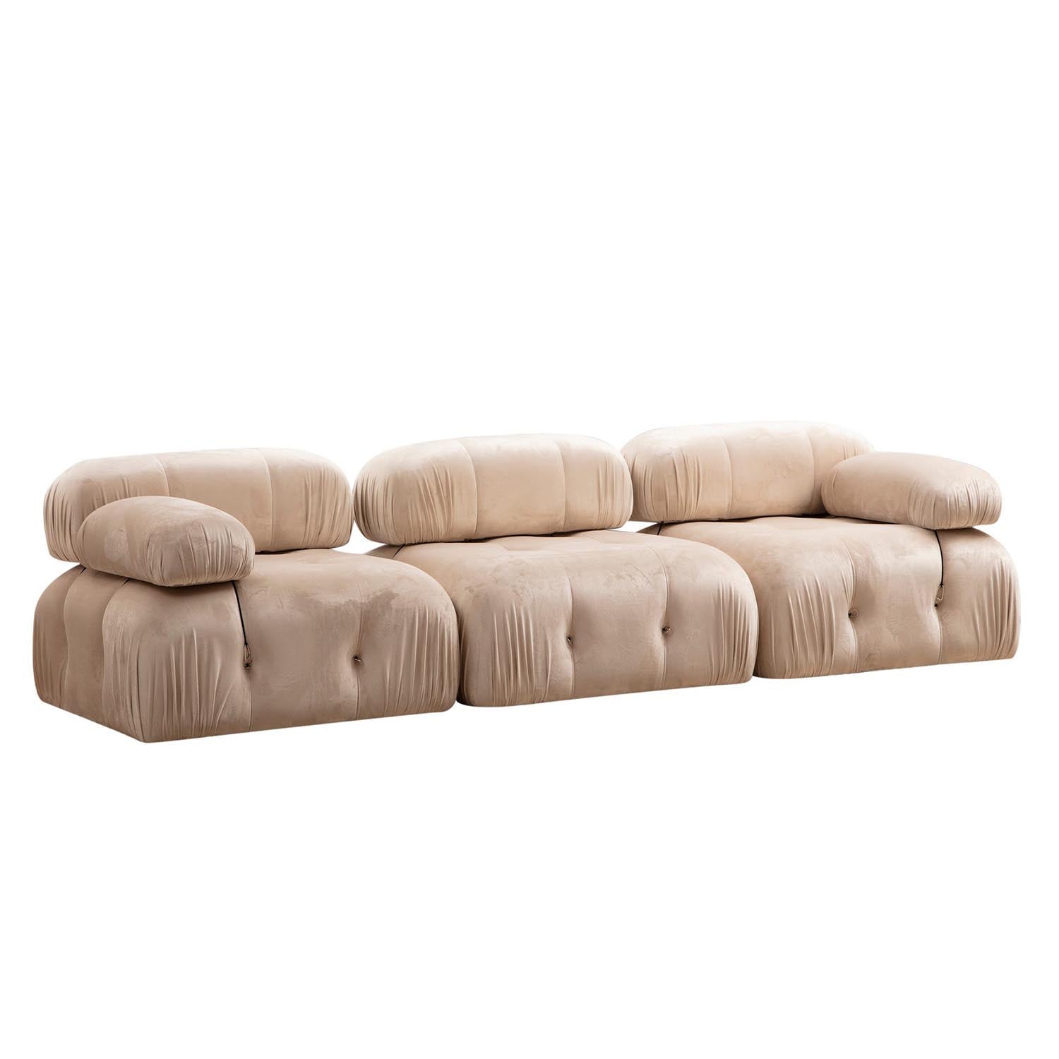Bubble 3 Seater ( L1-O1-1R) - Velvet in Sahne präsentiert im Onlineshop von KAQTU Design AG. 3er Sofa ist von Atelier Del Sofa