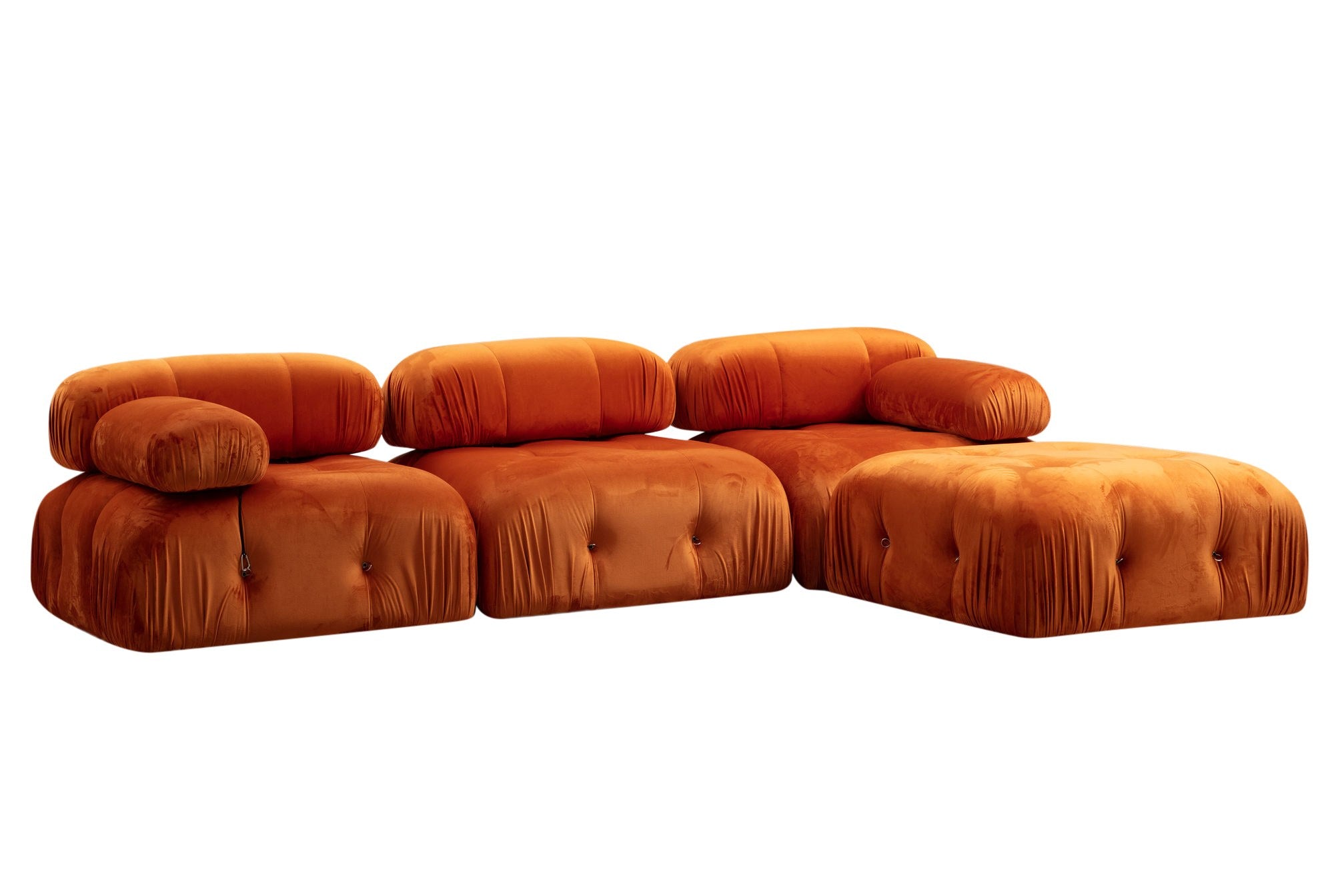 Bubble Corner ( L1-O1-1R -Puf) - Orange in Orange präsentiert im Onlineshop von KAQTU Design AG. Ecksofa ist von Atelier Del Sofa