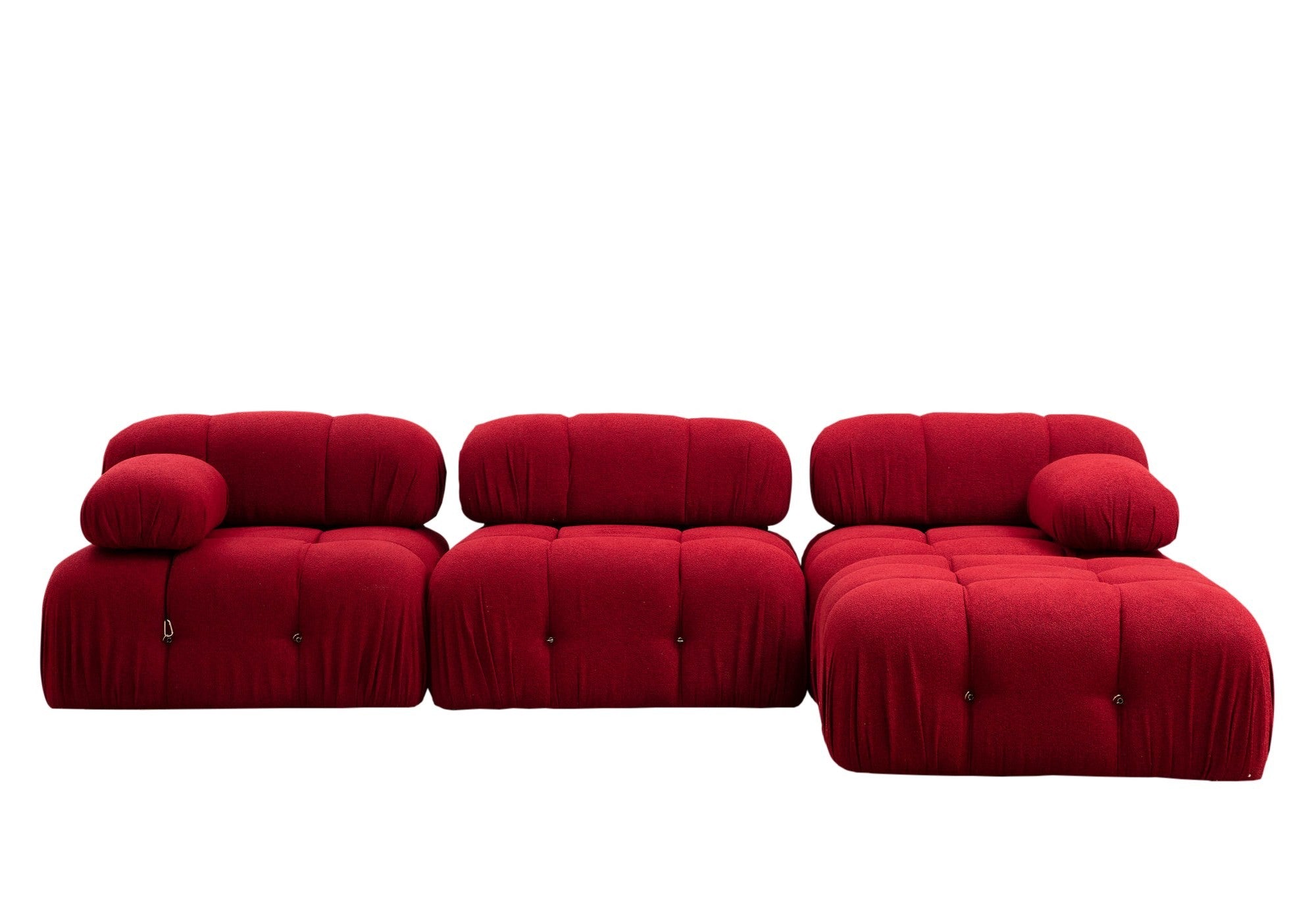 Bubble Corner ( L1-O1-1R -Puf) - Red in Rot präsentiert im Onlineshop von KAQTU Design AG. Ecksofa ist von Atelier Del Sofa