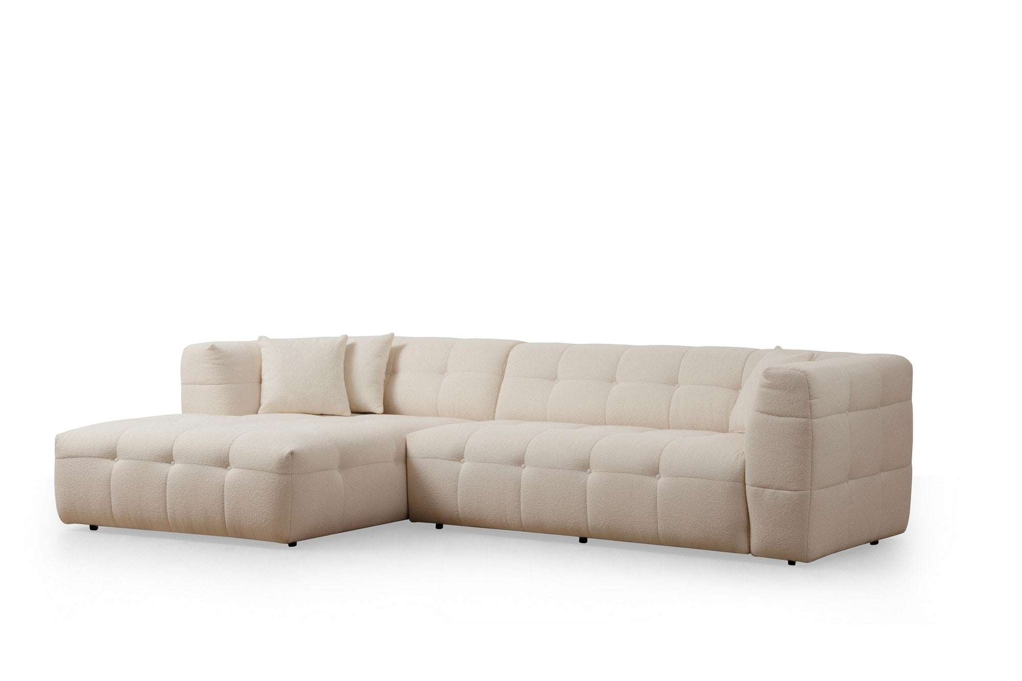Cady 3 Seater Left - Beige in Beige präsentiert im Onlineshop von KAQTU Design AG. Ecksofa ist von Atelier Del Sofa